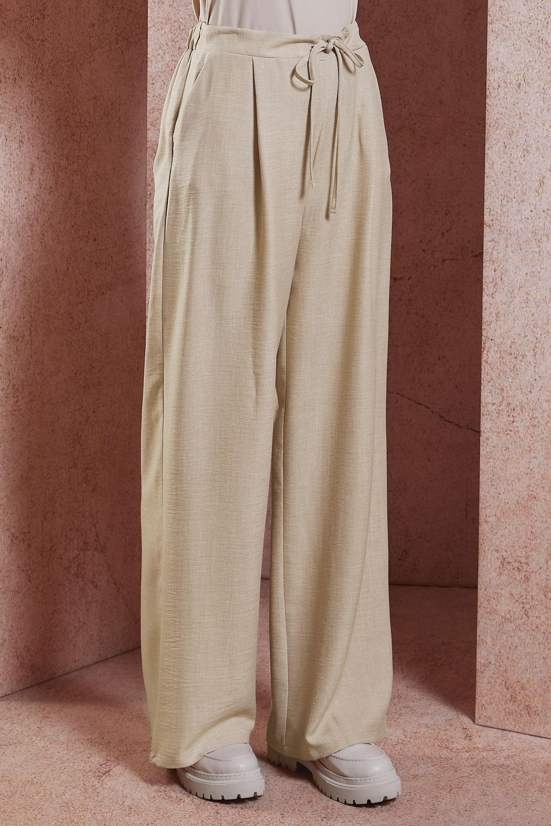 Tesettür giyim BEJ GENİŞ PAÇA PANTOLON 70708