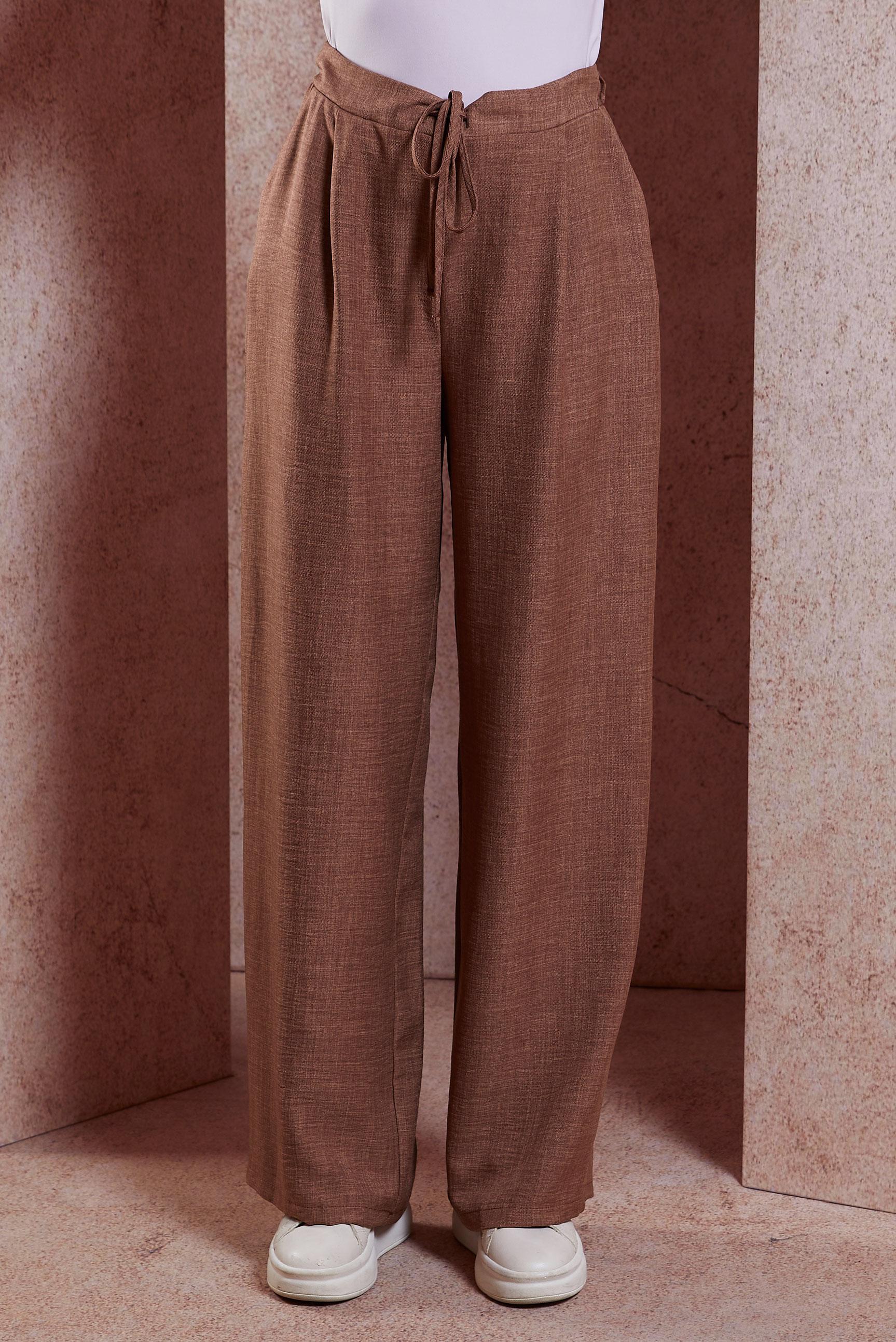 Tesettür giyim TABA GENİŞ PAÇA PANTOLON 70708