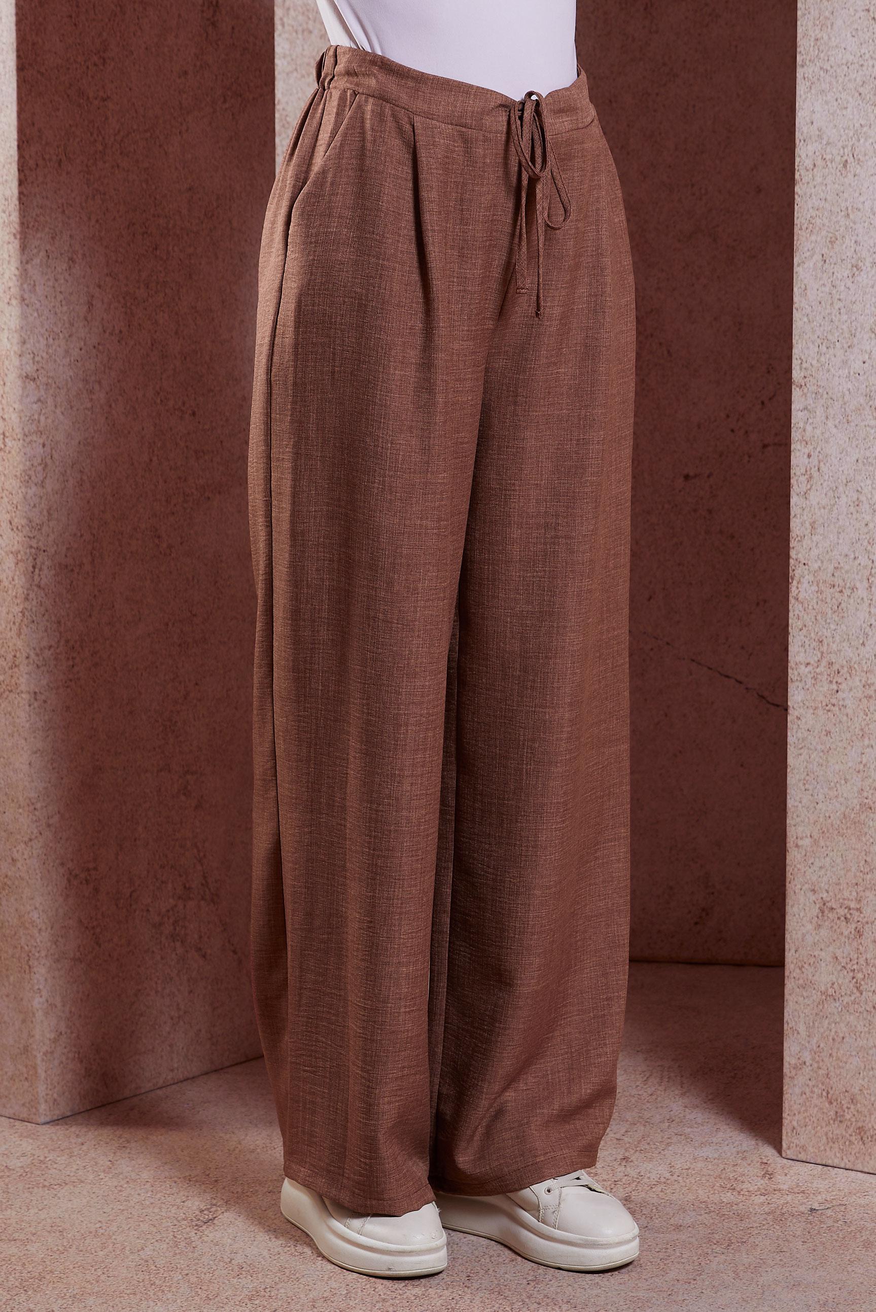 Tesettür giyim TABA GENİŞ PAÇA PANTOLON 70708