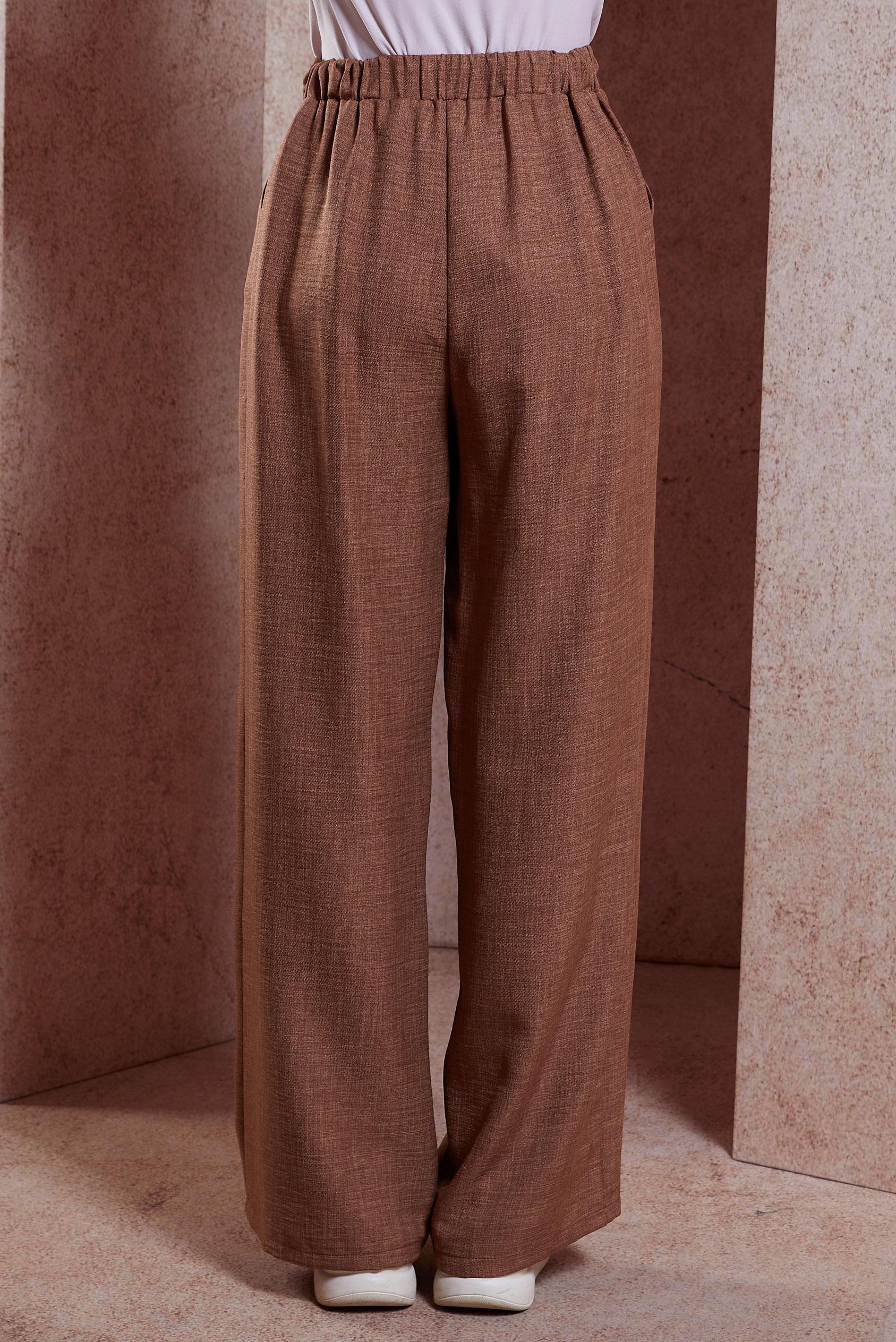 Tesettür giyim TABA GENİŞ PAÇA PANTOLON 70708