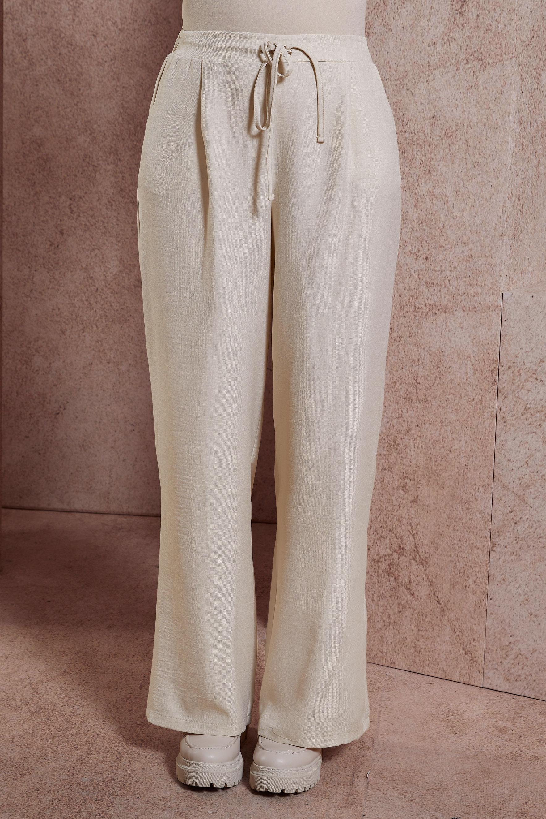 Tesettür giyim BEJ GENİŞ PAÇA PANTOLON 70708