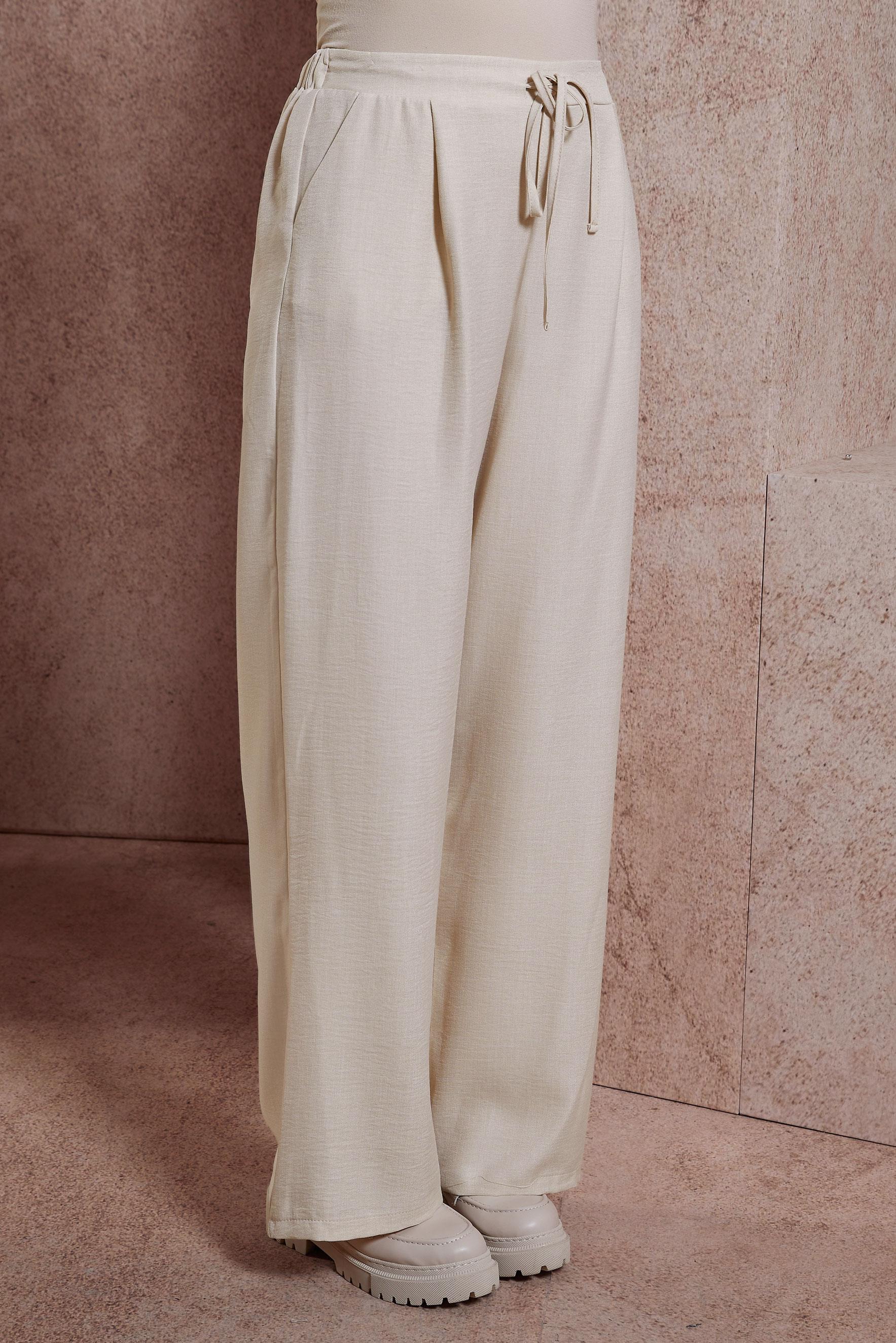 Tesettür giyim BEJ GENİŞ PAÇA PANTOLON 70708