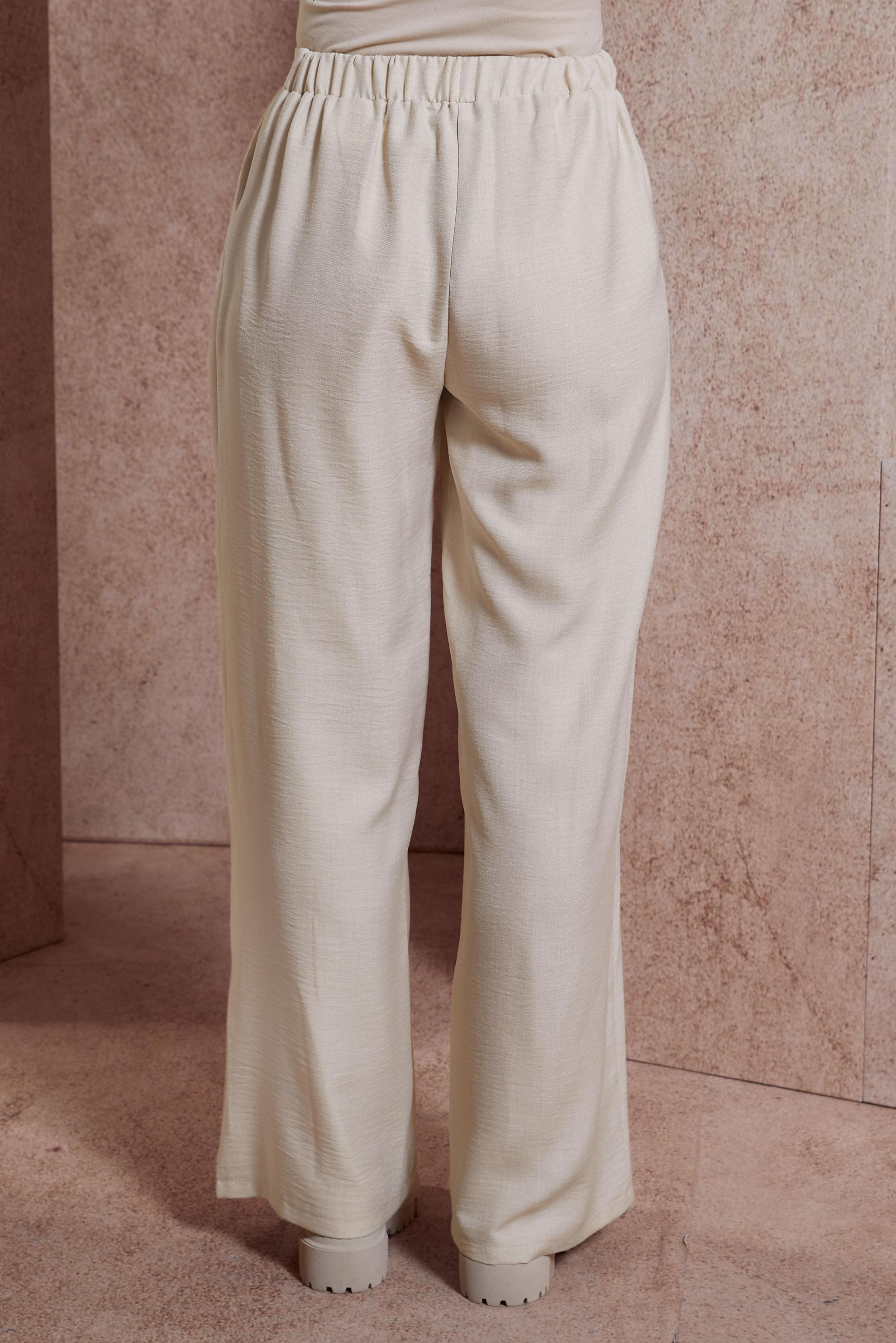 Tesettür giyim BEJ GENİŞ PAÇA PANTOLON 70708