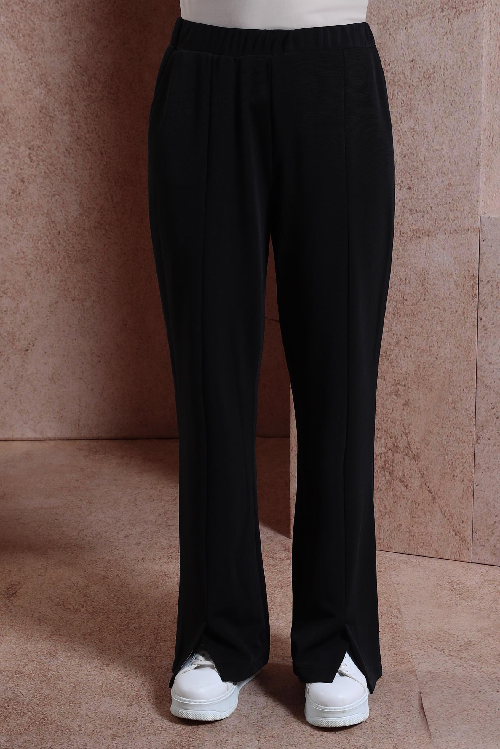 Tesettür giyim SİYAH YIRTMAÇ DETAYLI PANTOLON 70710