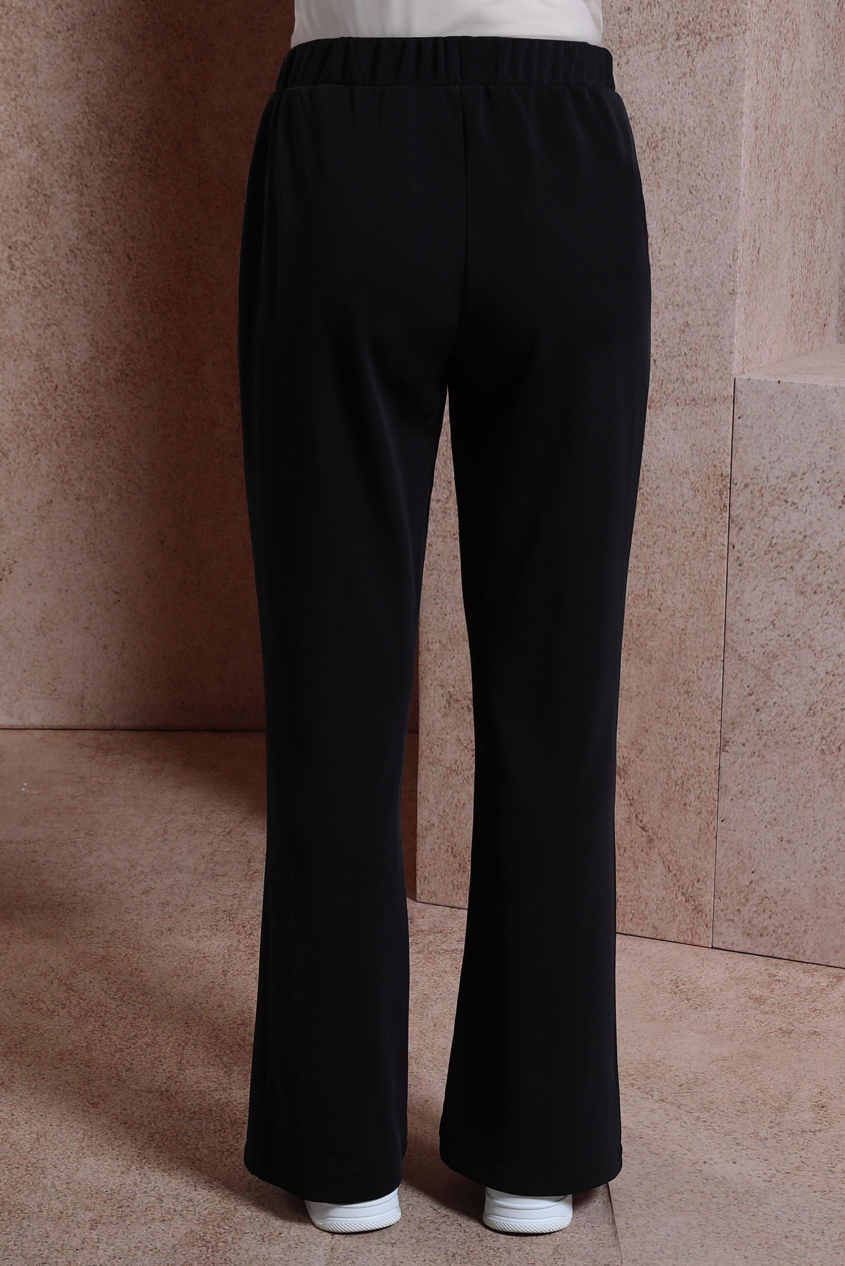 Tesettür giyim SİYAH YIRTMAÇ DETAYLI PANTOLON 70710