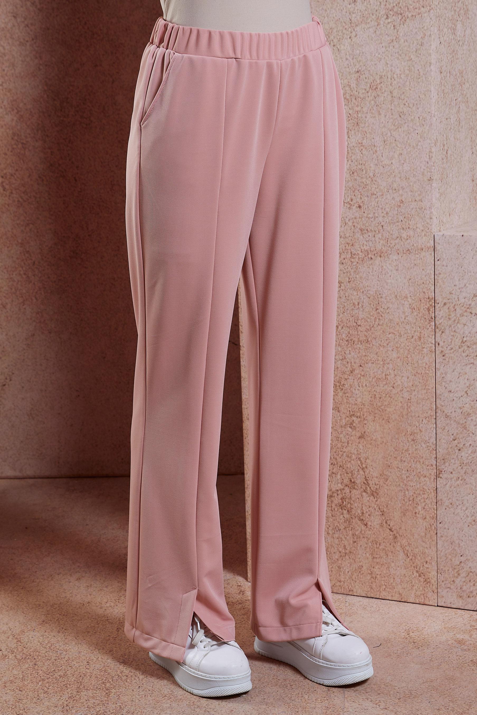 Tesettür giyim PUDRA YIRTMAÇ DETAYLI PANTOLON 70710