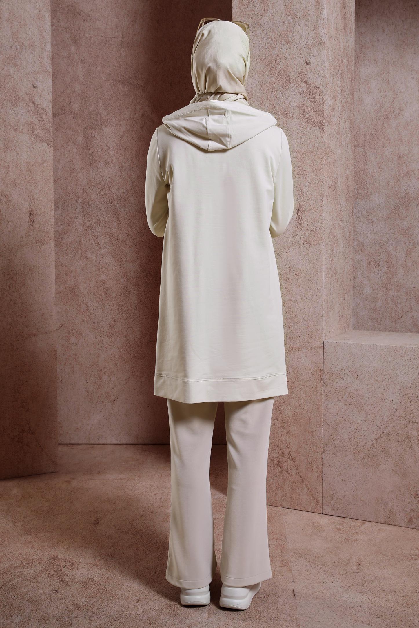 Tesettür giyim BEJ YIRTMAÇ DETAYLI PANTOLON 70710