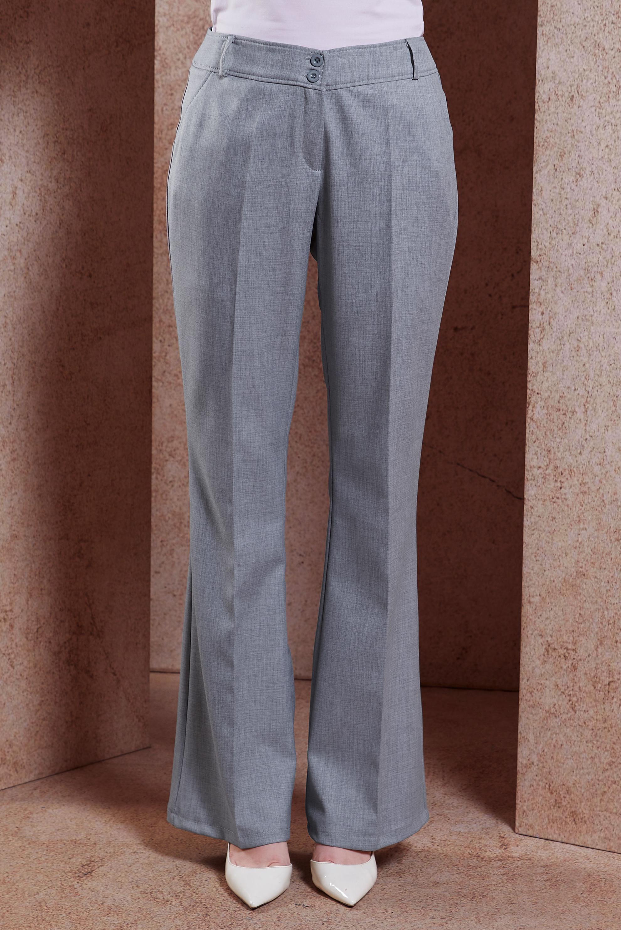 Tesettür giyim GRİ İSPANYOL PAÇA PANTOLON 70711