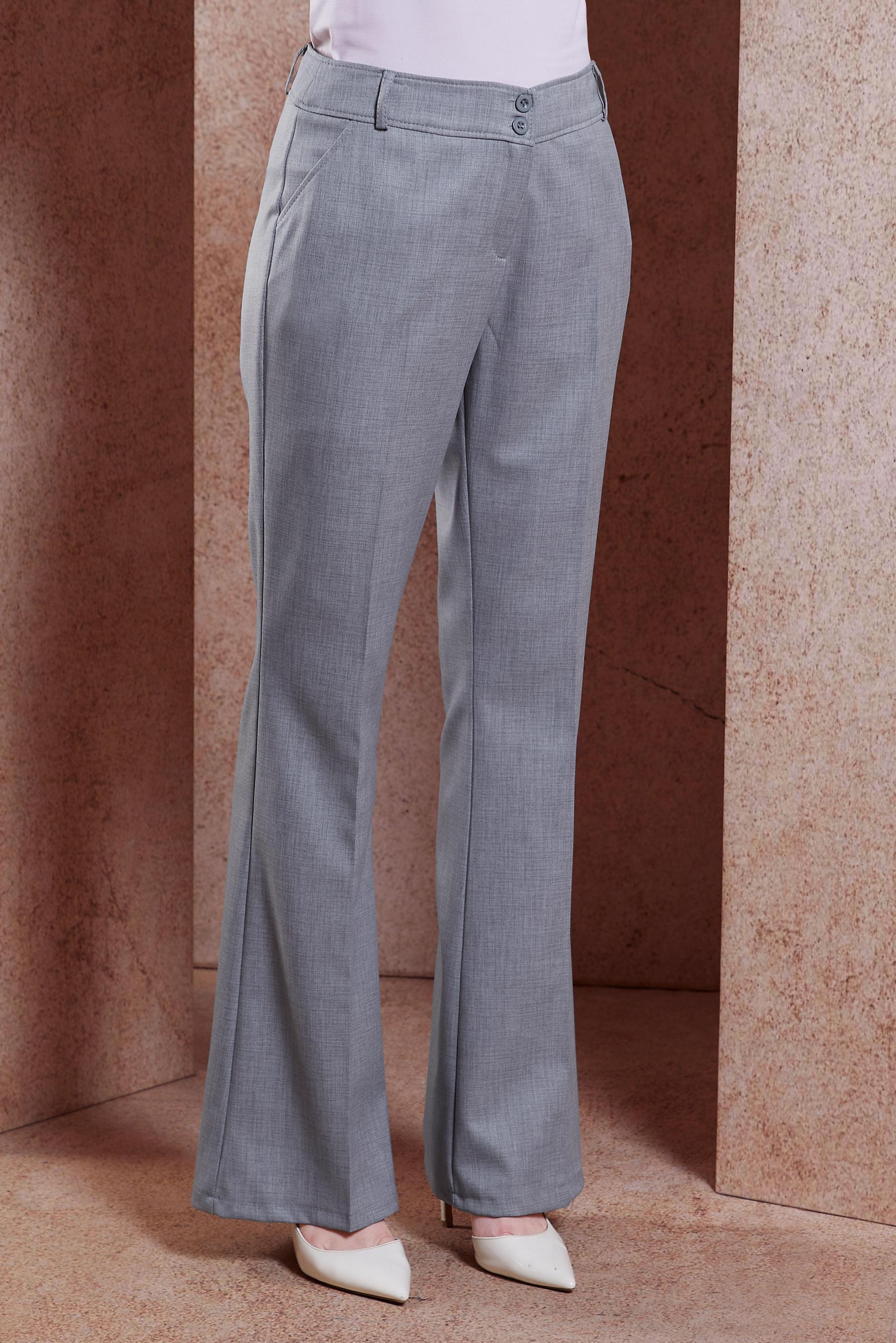 Tesettür giyim GRİ İSPANYOL PAÇA PANTOLON 70711