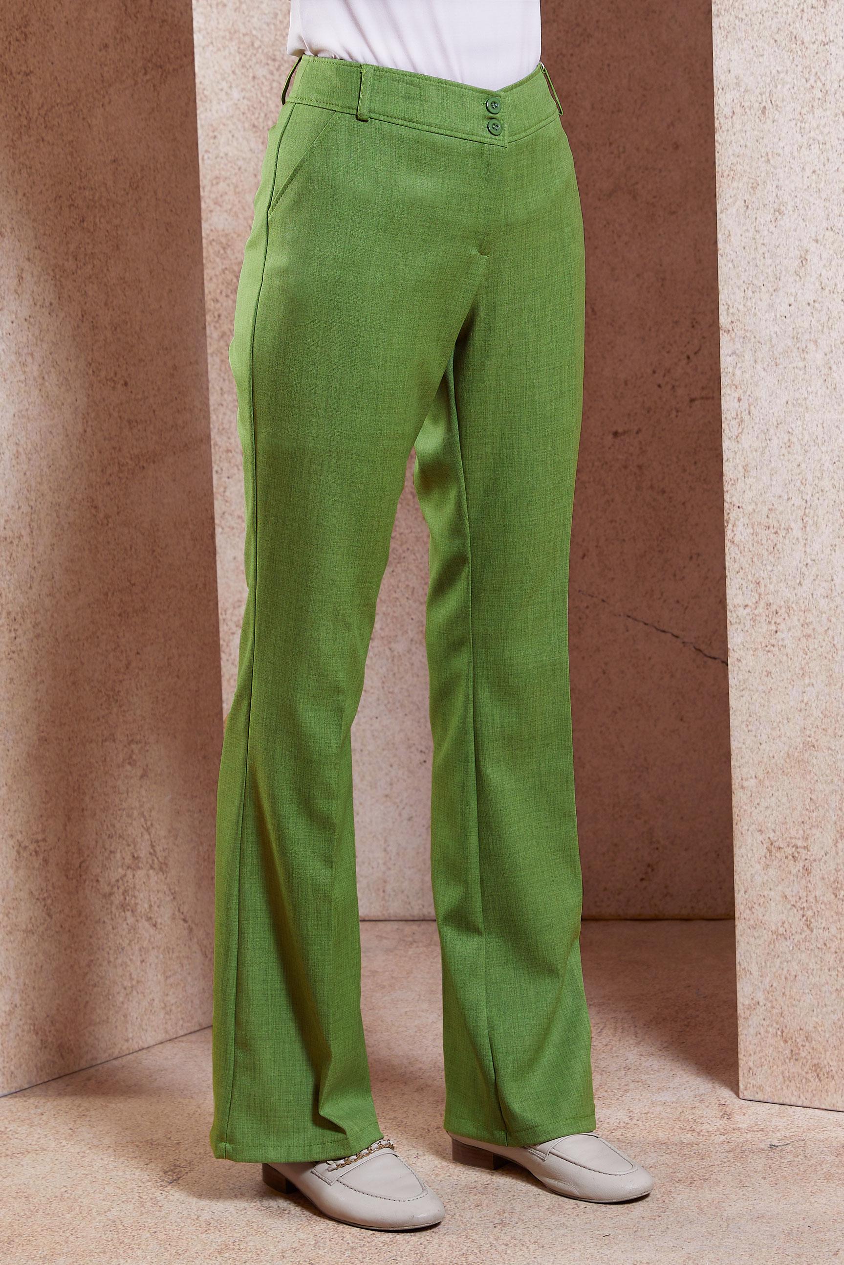 Tesettür giyim YEŞİL İSPANYOL PAÇA PANTOLON 70711