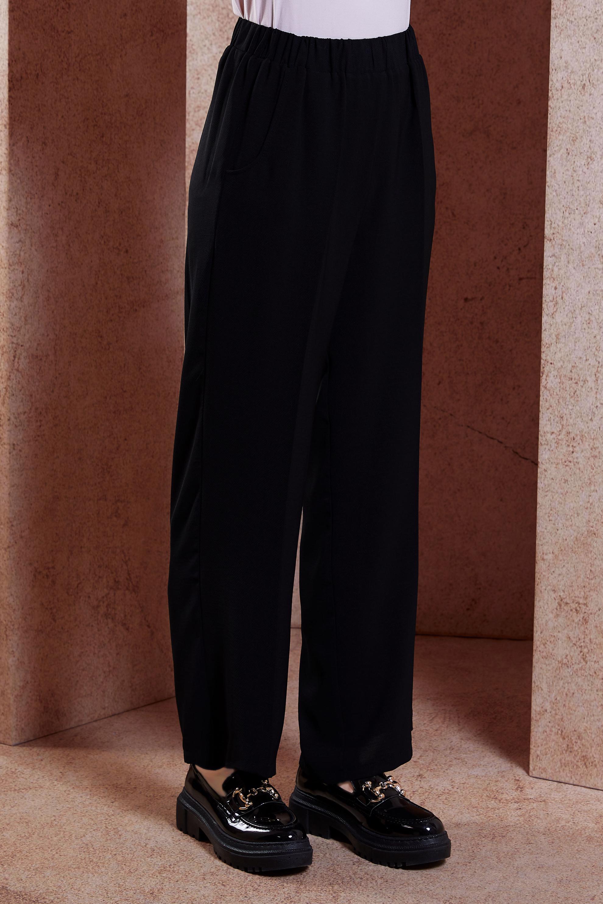 Tesettür giyim SİYAH BELİ LASTİKLİ PANTOLON 70712