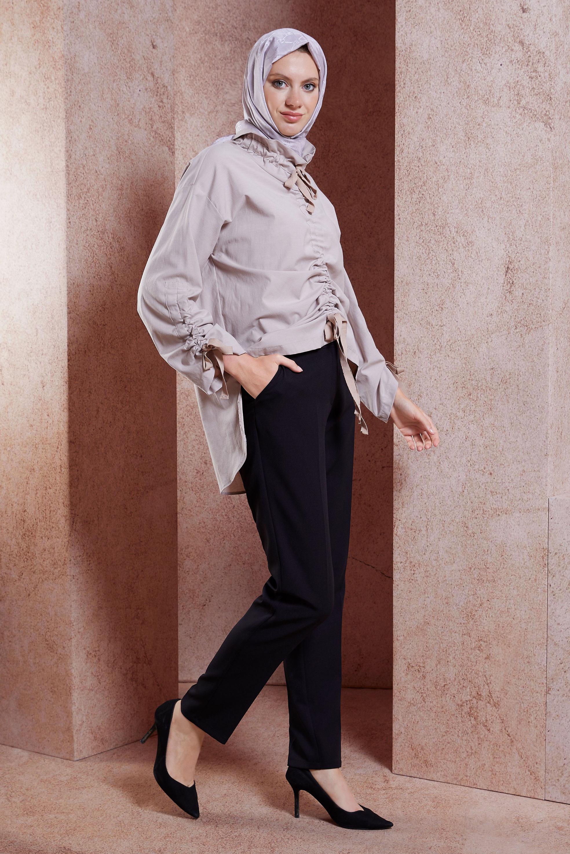 Tesettür giyim SİYAH YÜKSEL BEL PANTOLON 70713