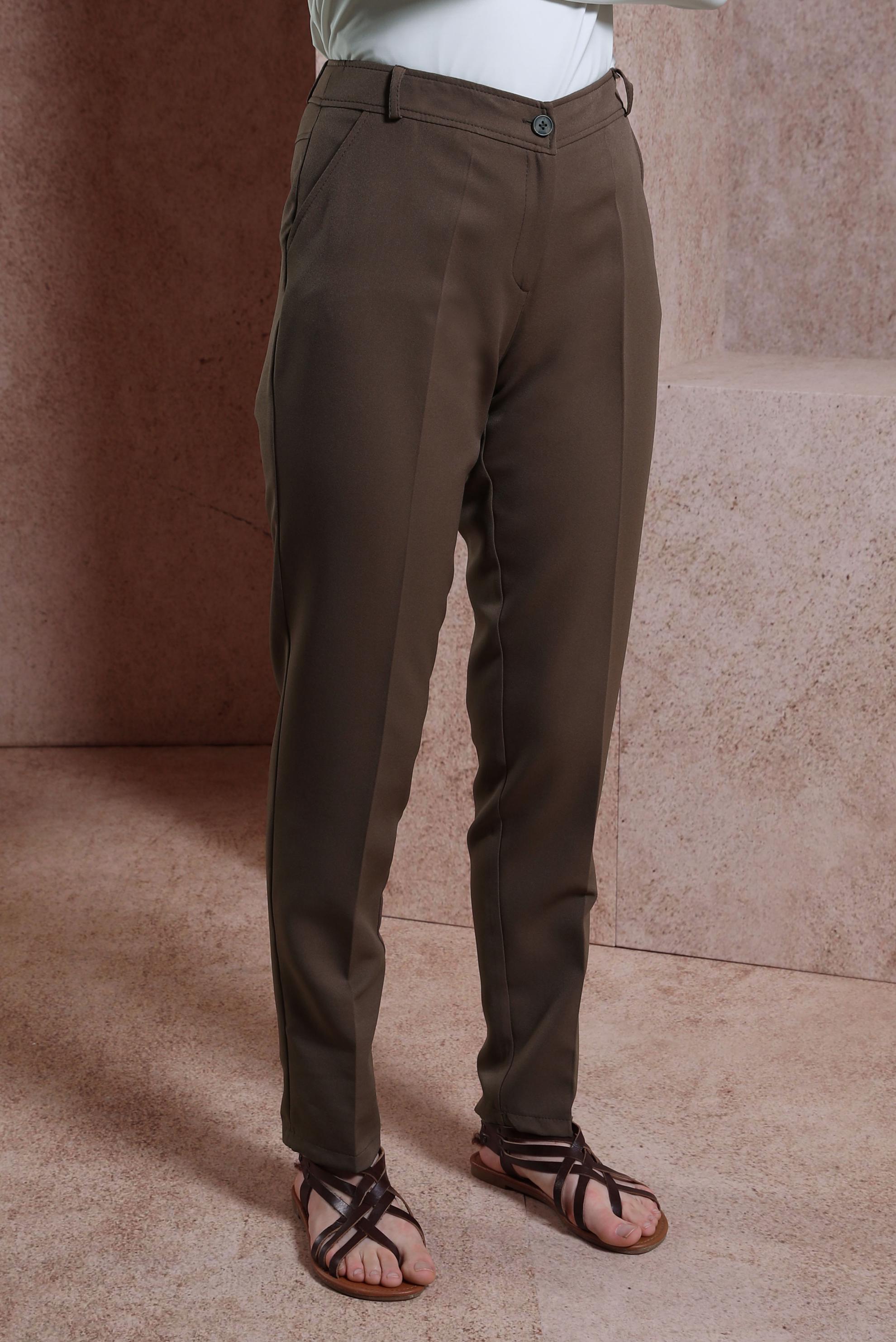 Tesettür giyim VİZON YÜKSEL BEL PANTOLON 70713