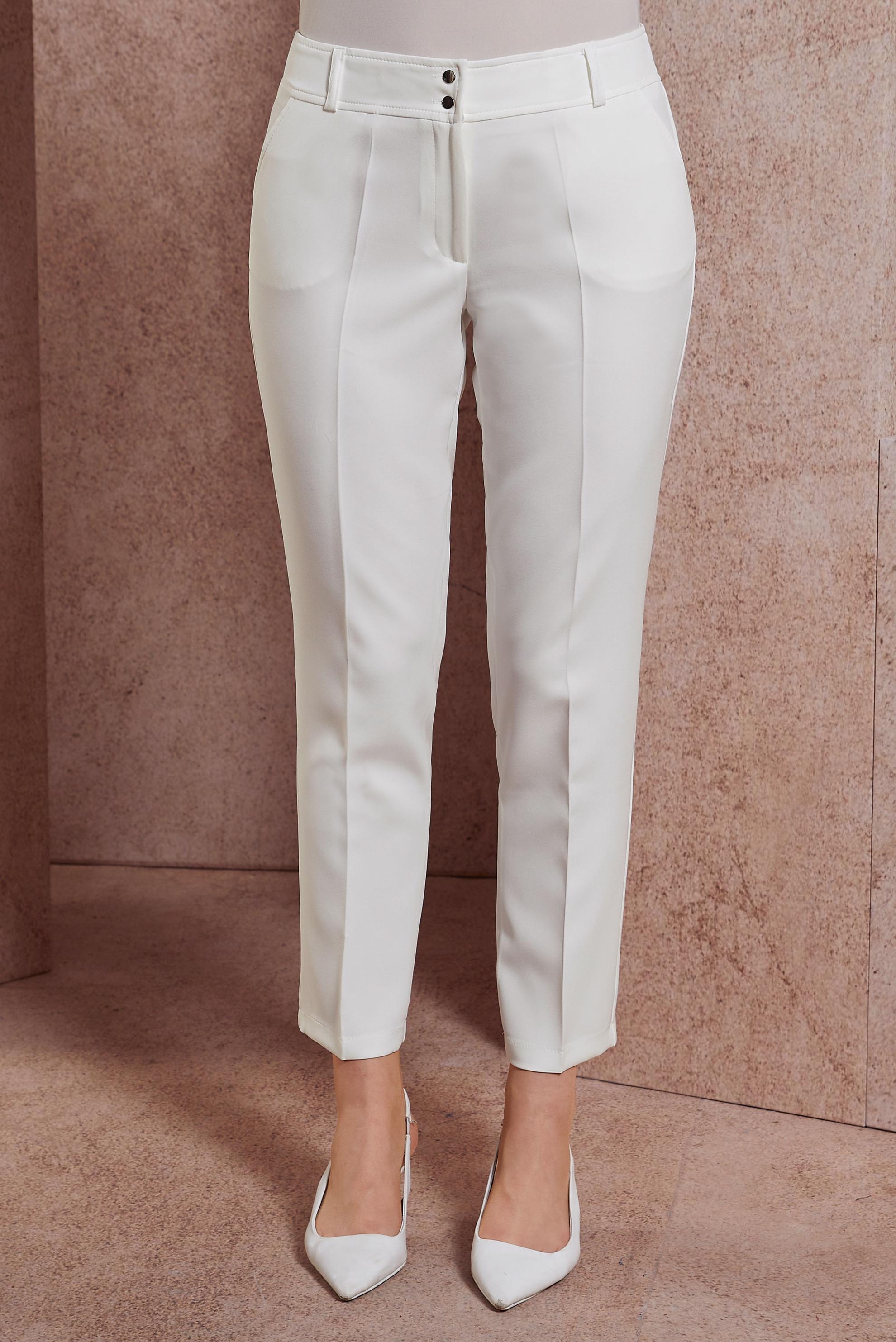 Tesettür giyim BEYAZ YÜKSEK BEL PANTOLON 70714