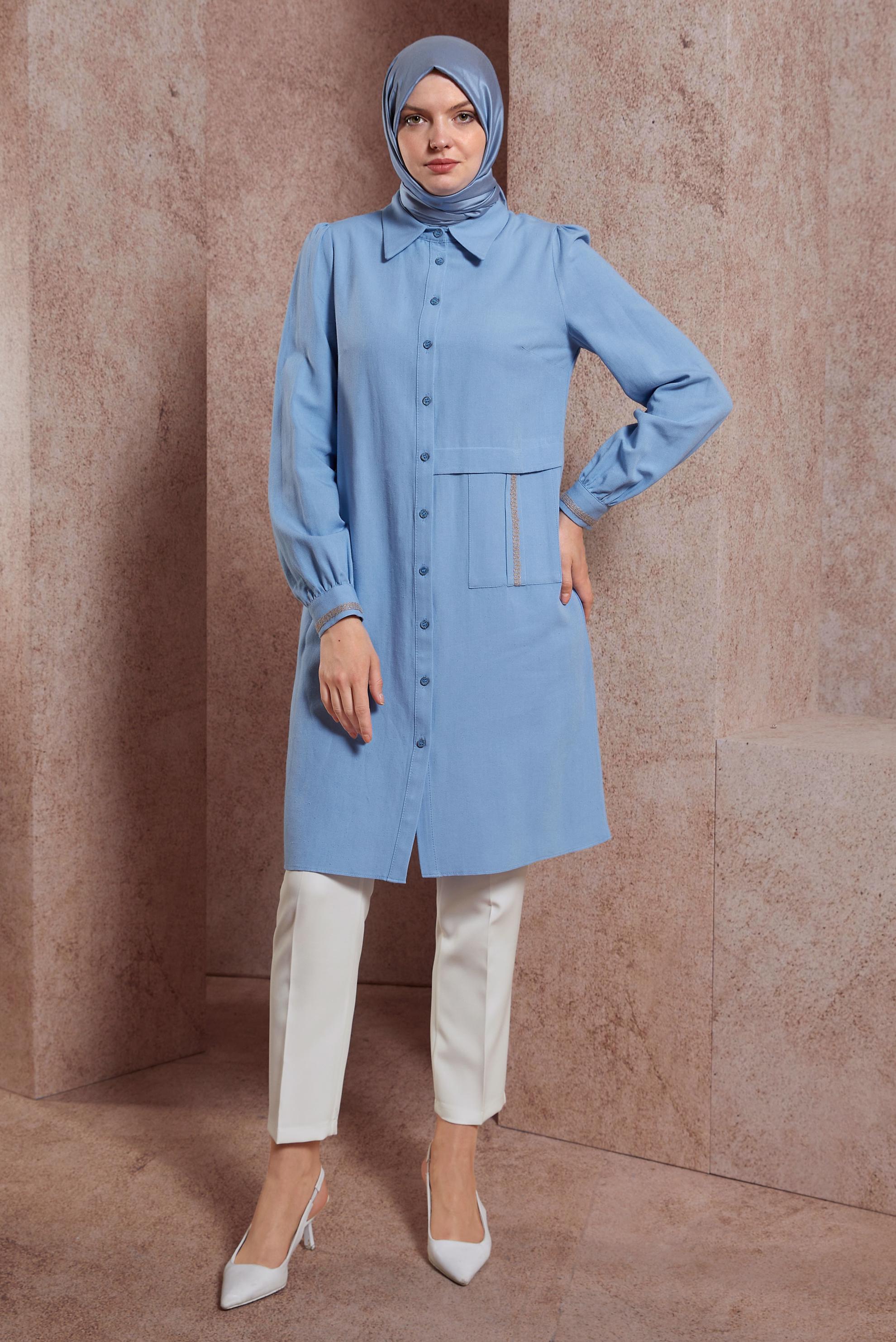 Tesettür giyim BEYAZ YÜKSEK BEL PANTOLON 70714