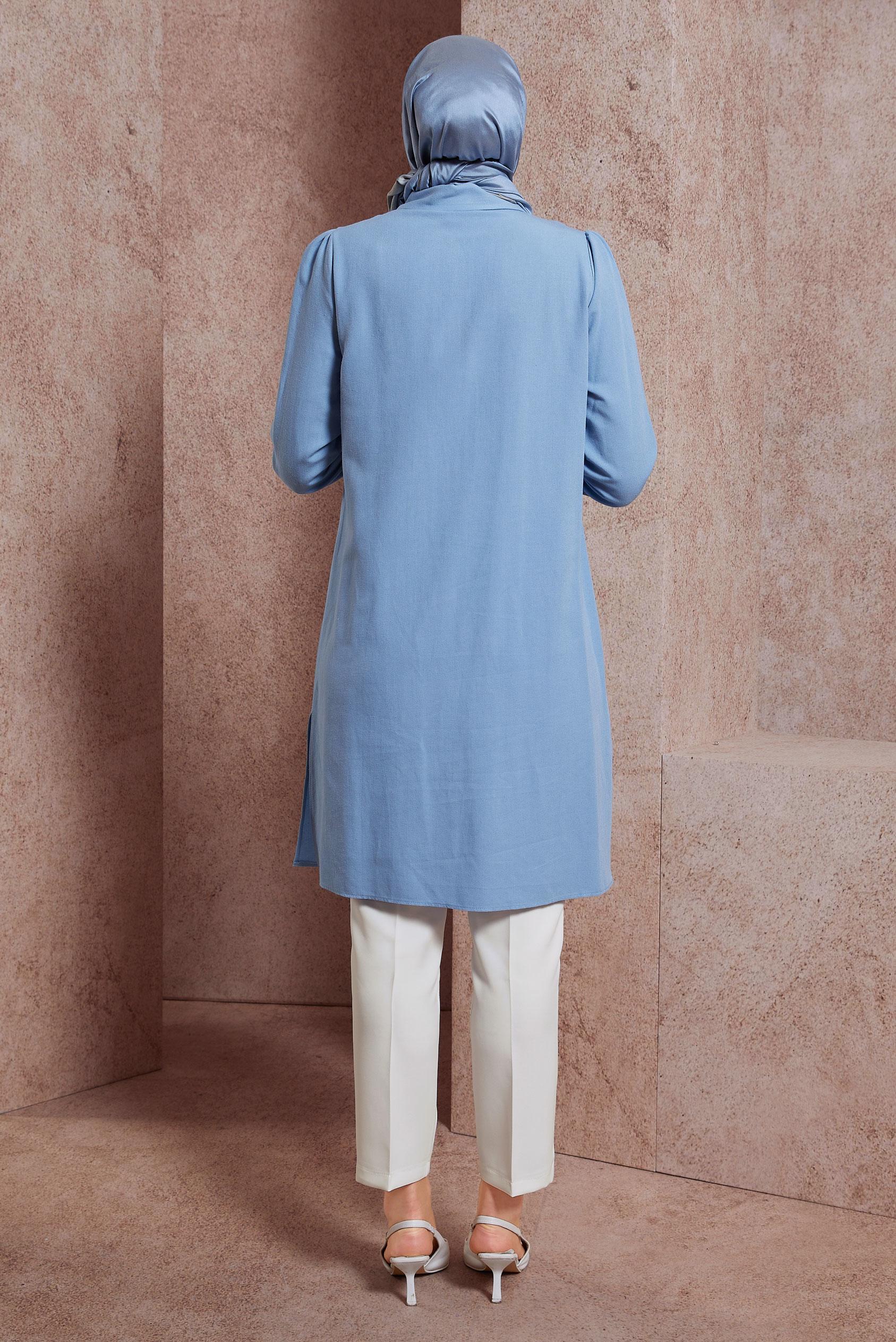 Tesettür giyim BEYAZ YÜKSEK BEL PANTOLON 70714