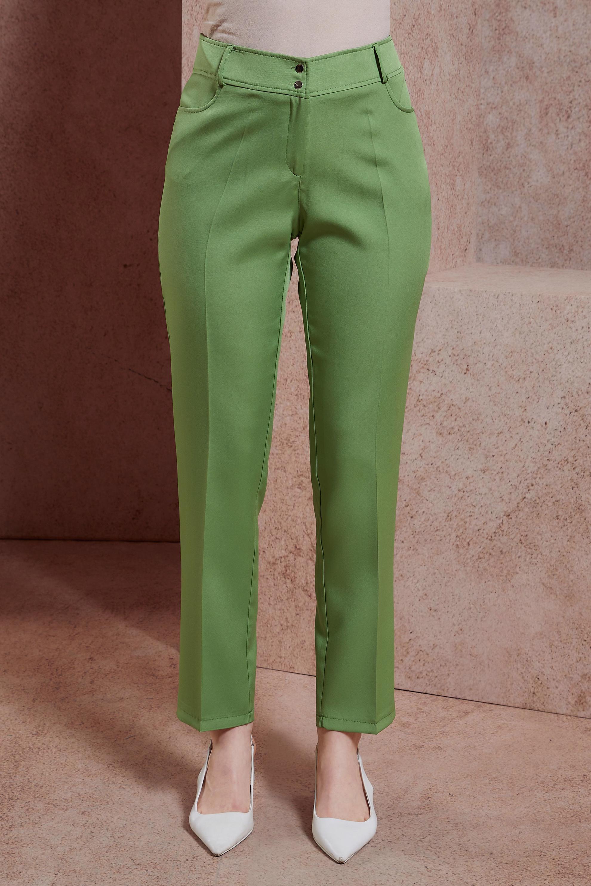 Tesettür giyim YEŞİL DAR PAÇA PANTOLON 70715