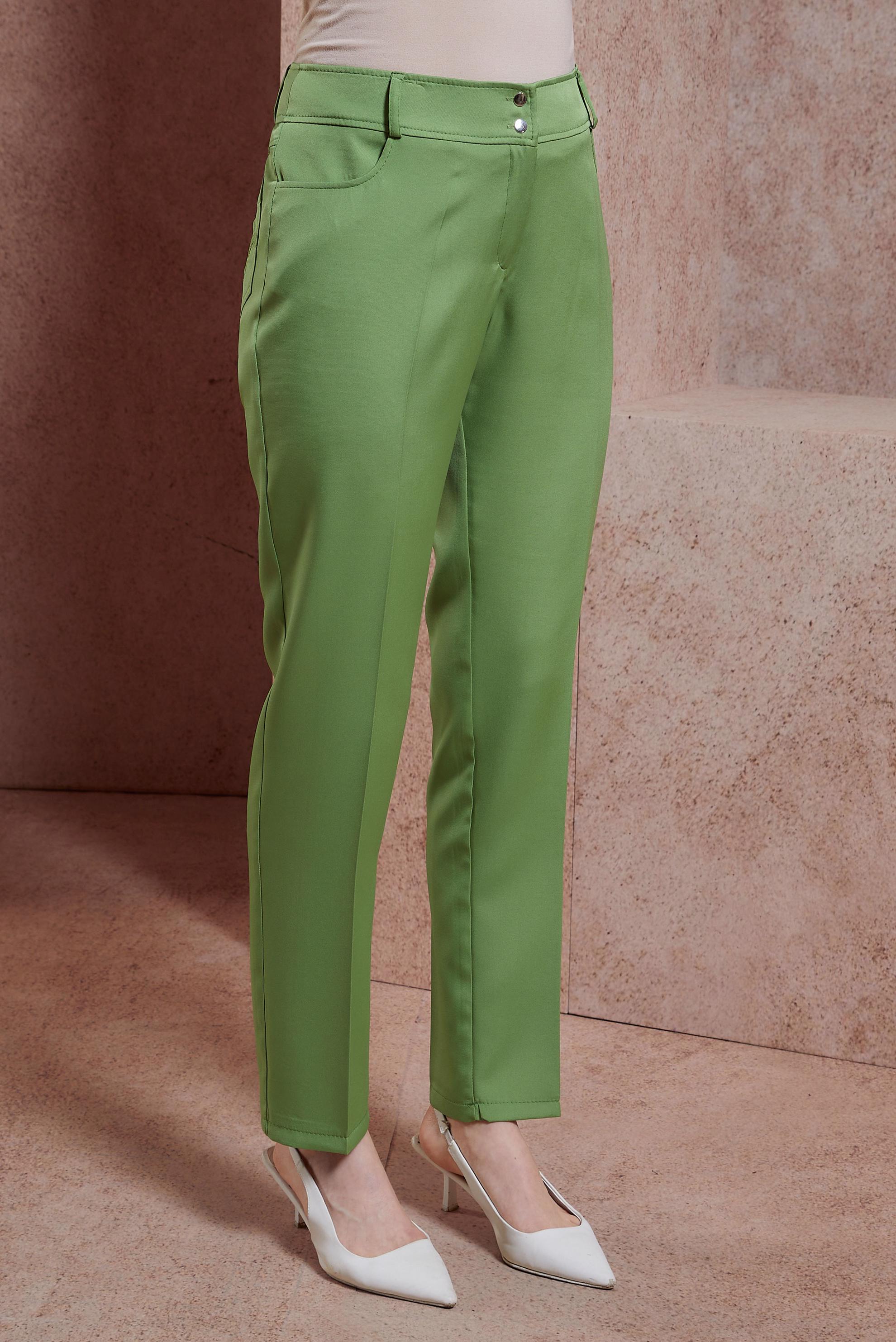 Tesettür giyim YEŞİL DAR PAÇA PANTOLON 70715