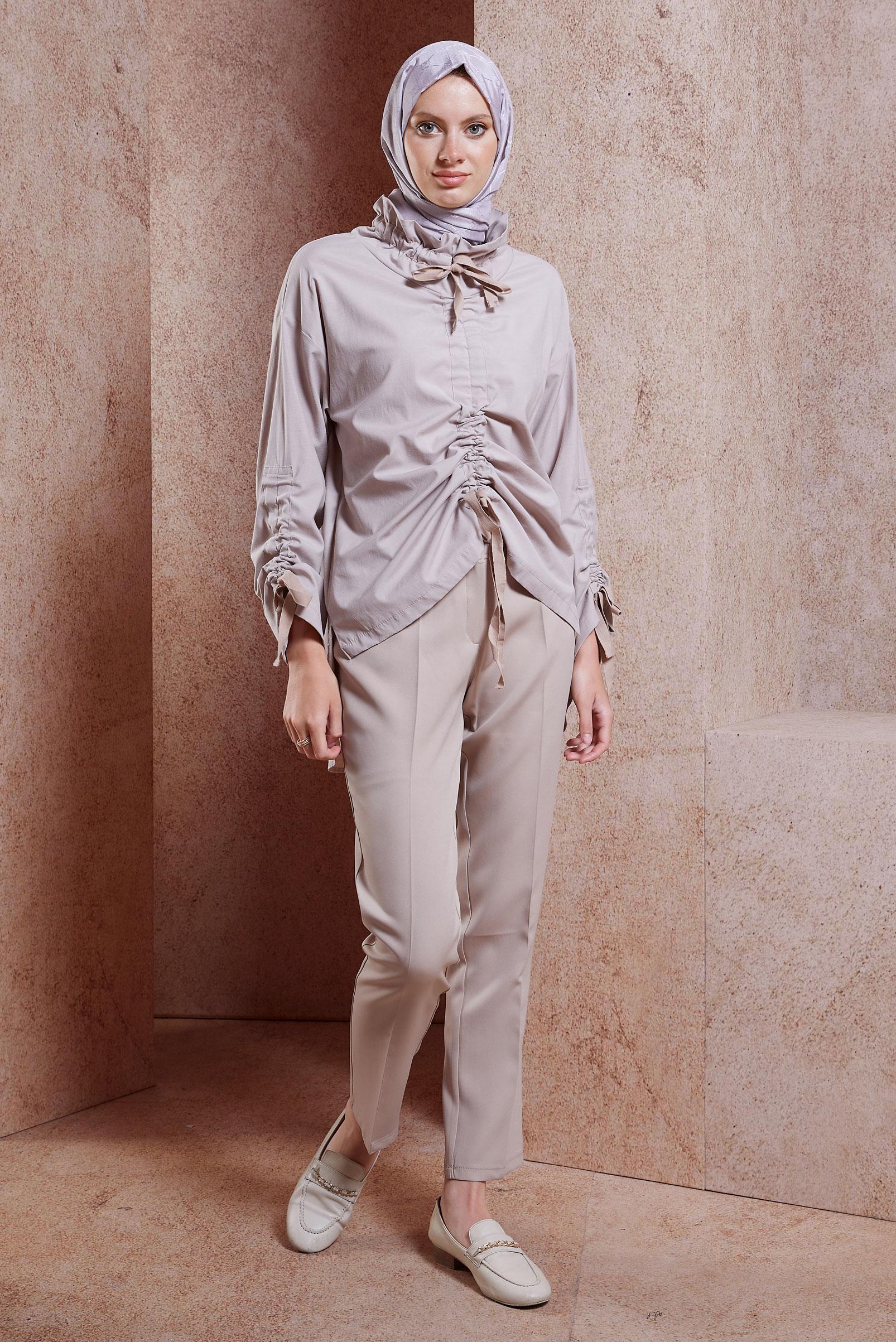 Tesettür giyim KUM DAR PAÇA PANTOLON 70715