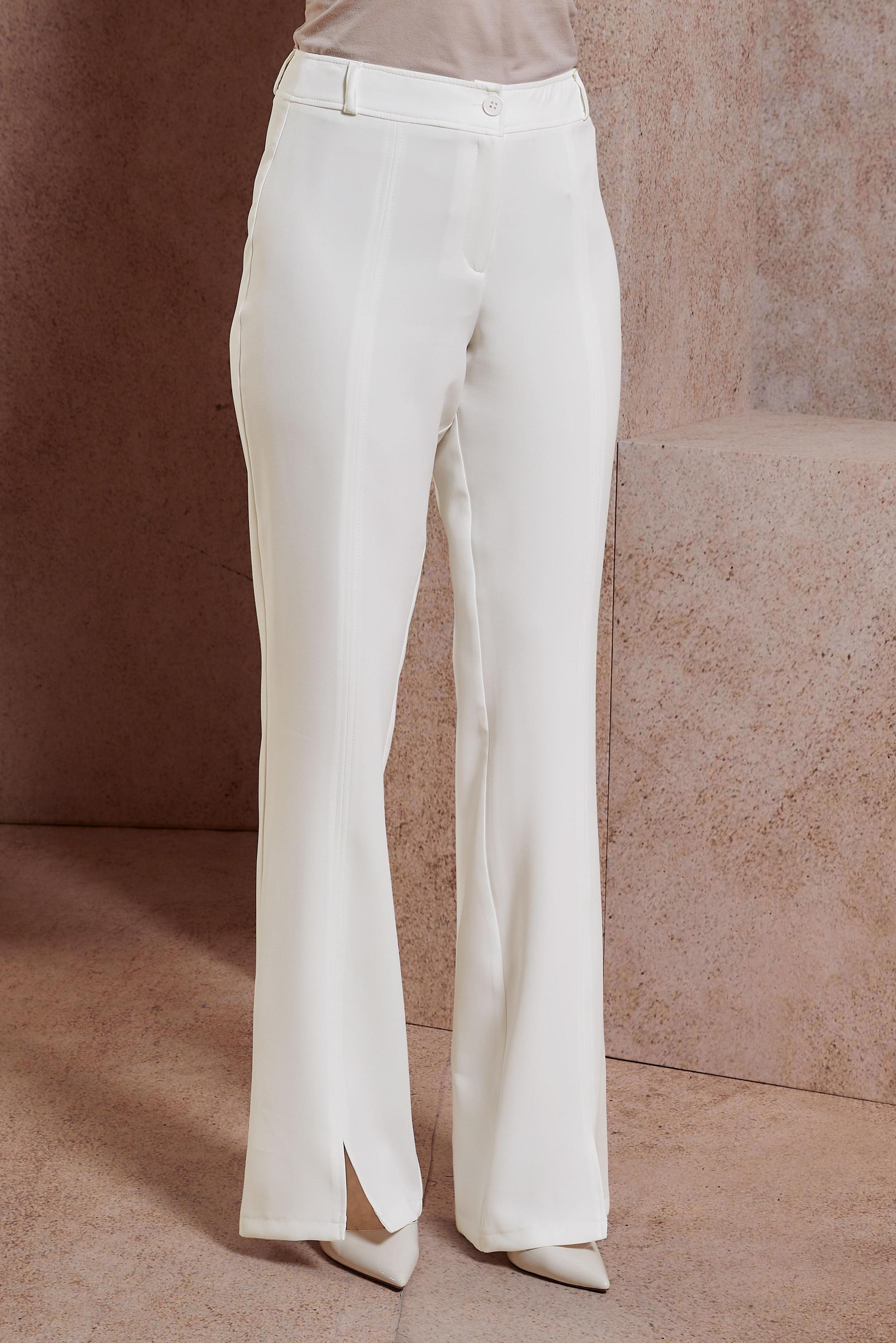 Tesettür giyim BEYAZ YIRTMAÇ DETAYLI PANTOLON 70716