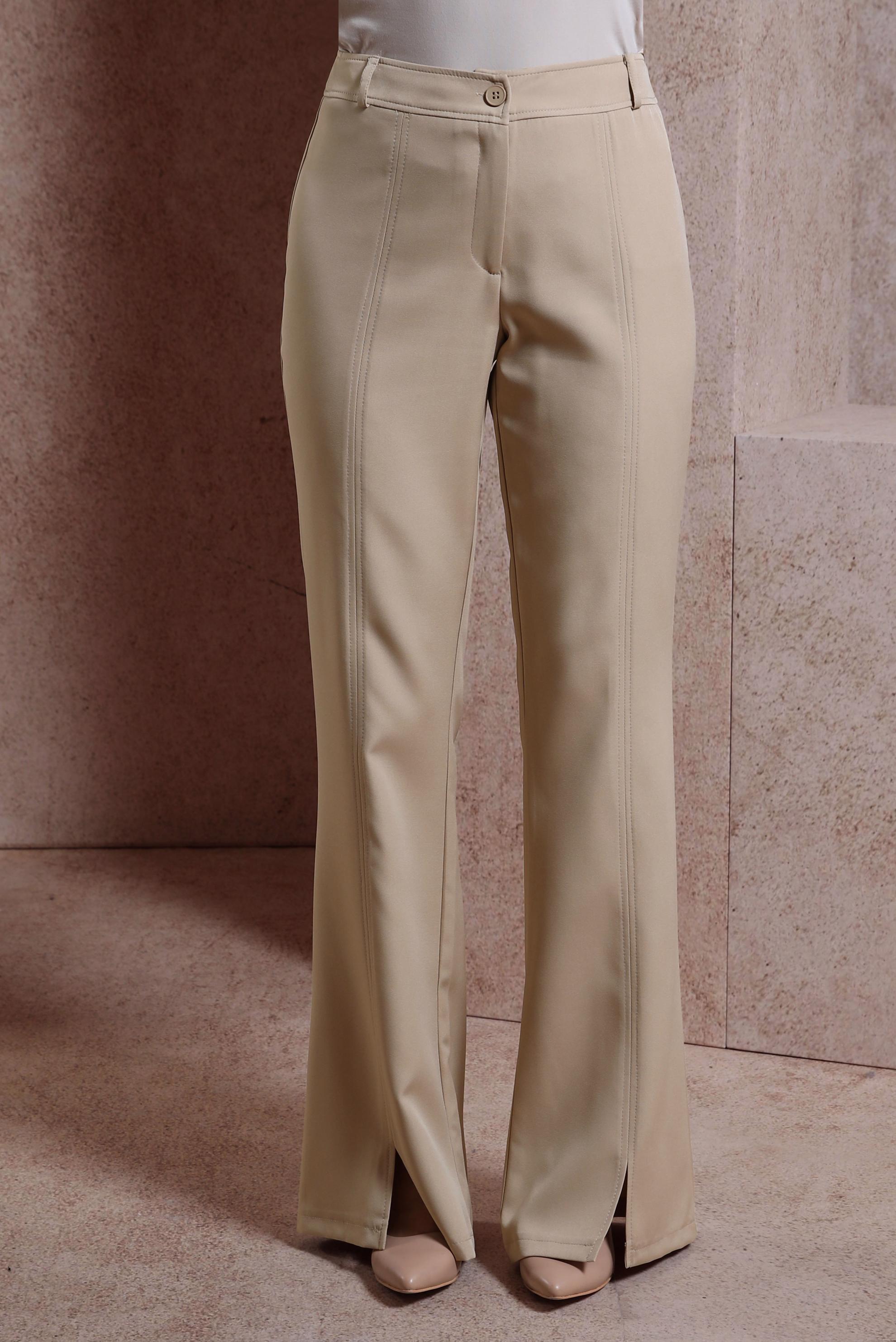 Vêtements hijab BEIGE PANTALON AVEC DÉTAIL FENTE 70716