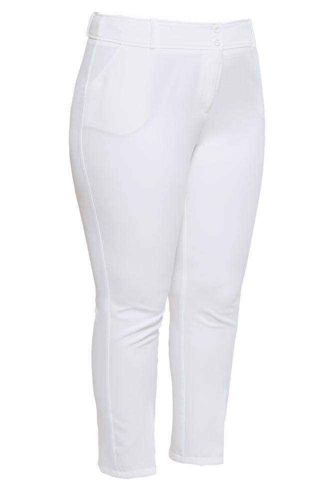 Tesettür giyim BEYAZ DAR PAÇA BÜYÜK BEDEN PANTOLON 70717 - ALVİNA