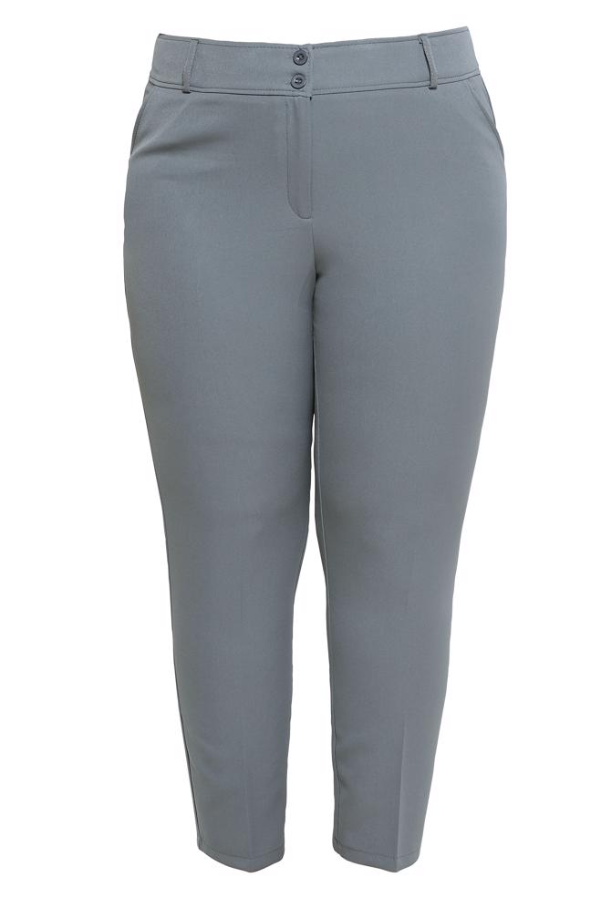 Tesettür giyim GRİ DAR PAÇA BÜYÜK BEDEN PANTOLON 70717 - ALVİNA