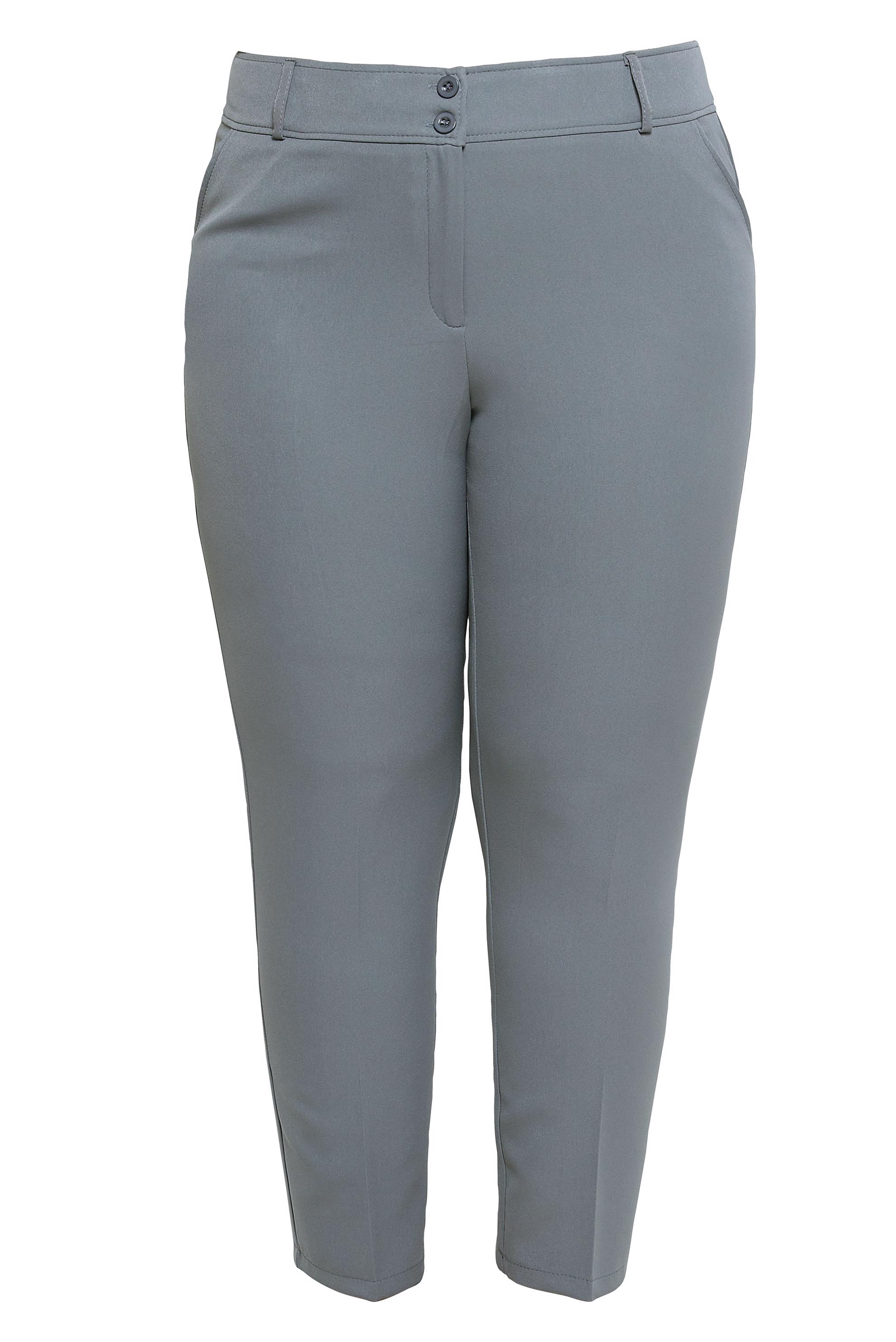 Tesettür giyim GRİ DAR PAÇA BÜYÜK BEDEN PANTOLON 70717