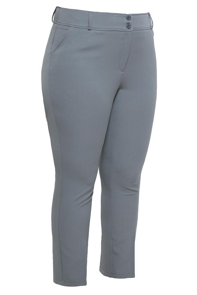 Tesettür giyim GRİ DAR PAÇA BÜYÜK BEDEN PANTOLON 70717 - ALVİNA