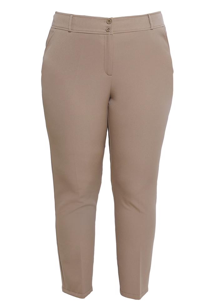 Tesettür giyim KAHVE DAR PAÇA BÜYÜK BEDEN PANTOLON 70717 - ALVİNA