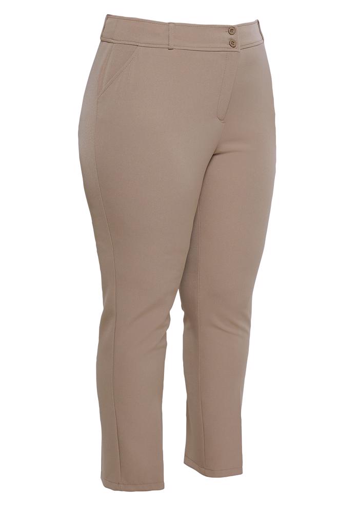 Tesettür giyim KAHVE DAR PAÇA BÜYÜK BEDEN PANTOLON 70717 - ALVİNA