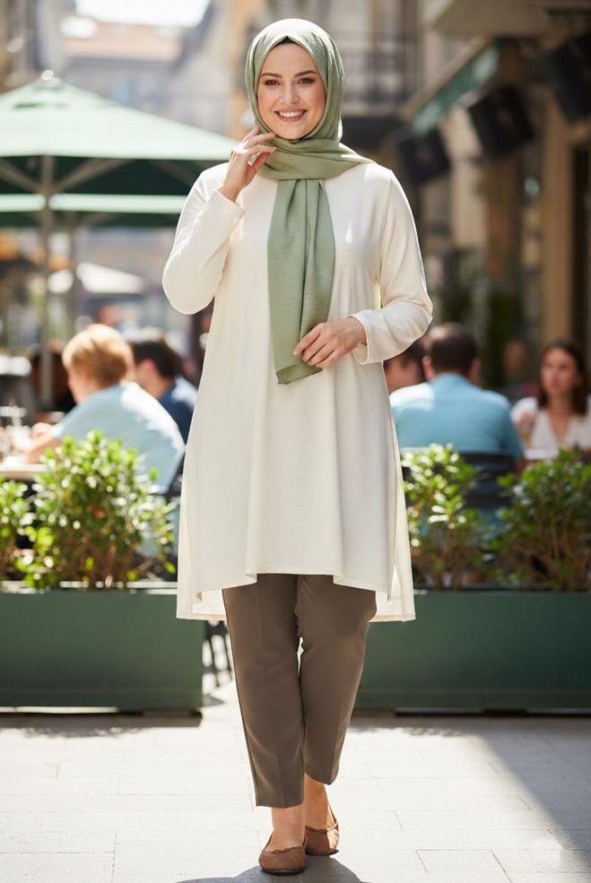 Vêtements hijab VISON PANTALON JAMBES SKINNY GRANDE TAILLE 70717 - ALVİNA