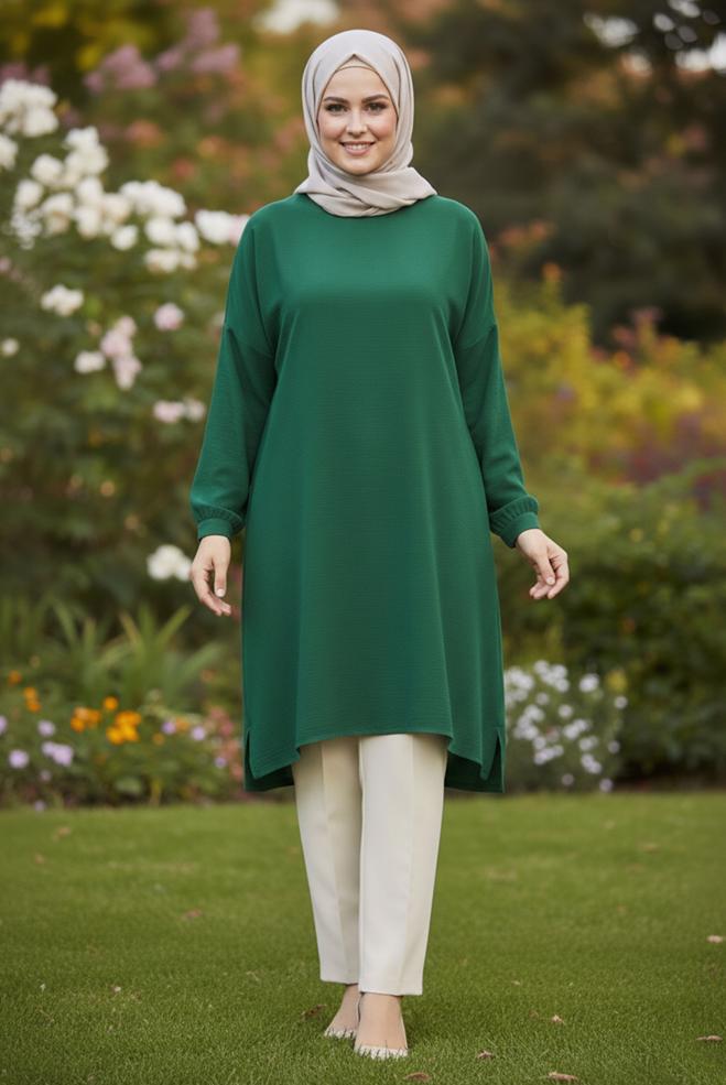 Vêtements hijab ÉCRUE PANTALON JAMBES SKINNY GRANDE TAILLE 70717 - ALVİNA