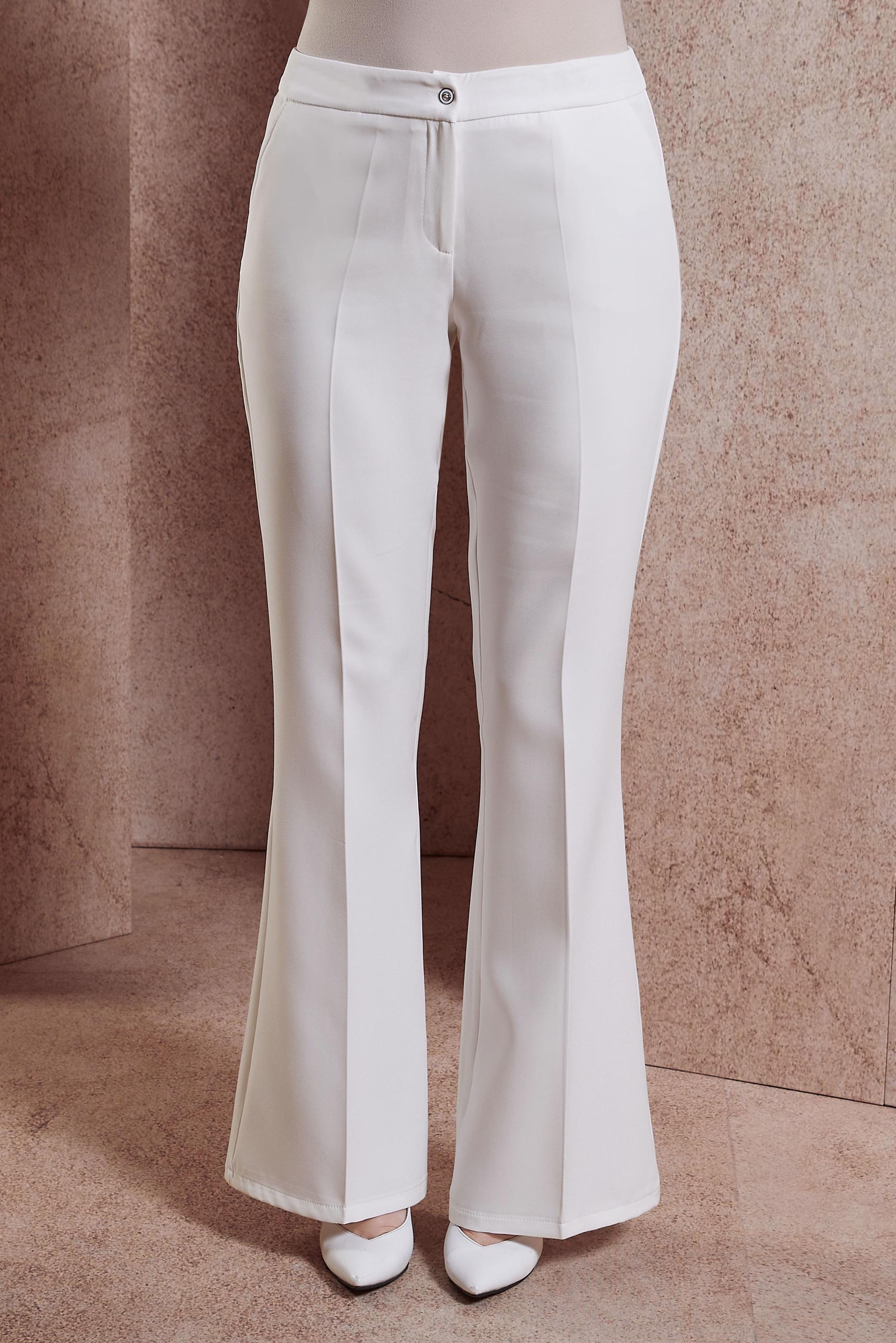 Tesettür giyim BEYAZ İSPANYOL PAÇA PANTOLON 70718