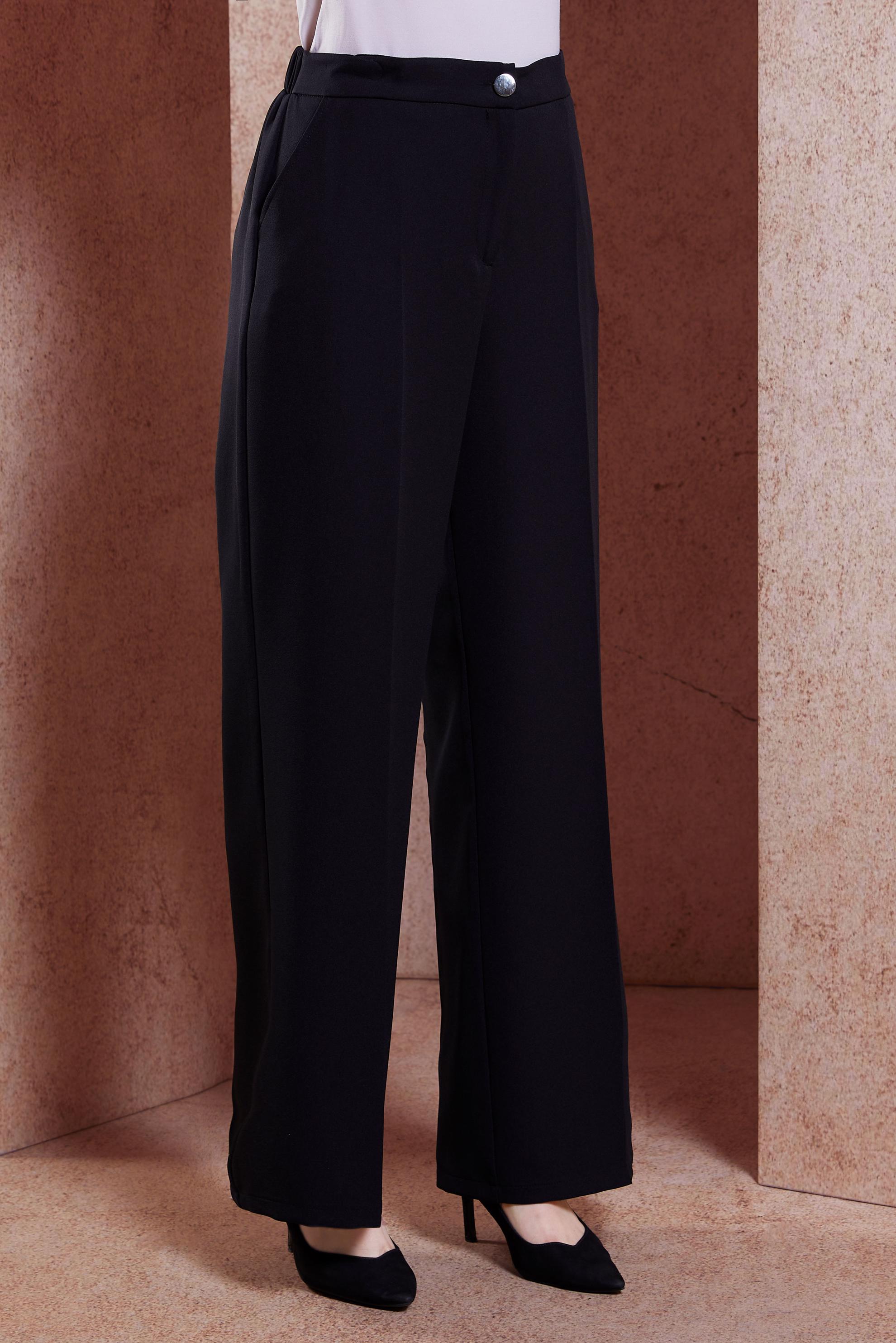 Tesettür giyim SİYAH GENİŞ PAÇA PANTOLON 70719