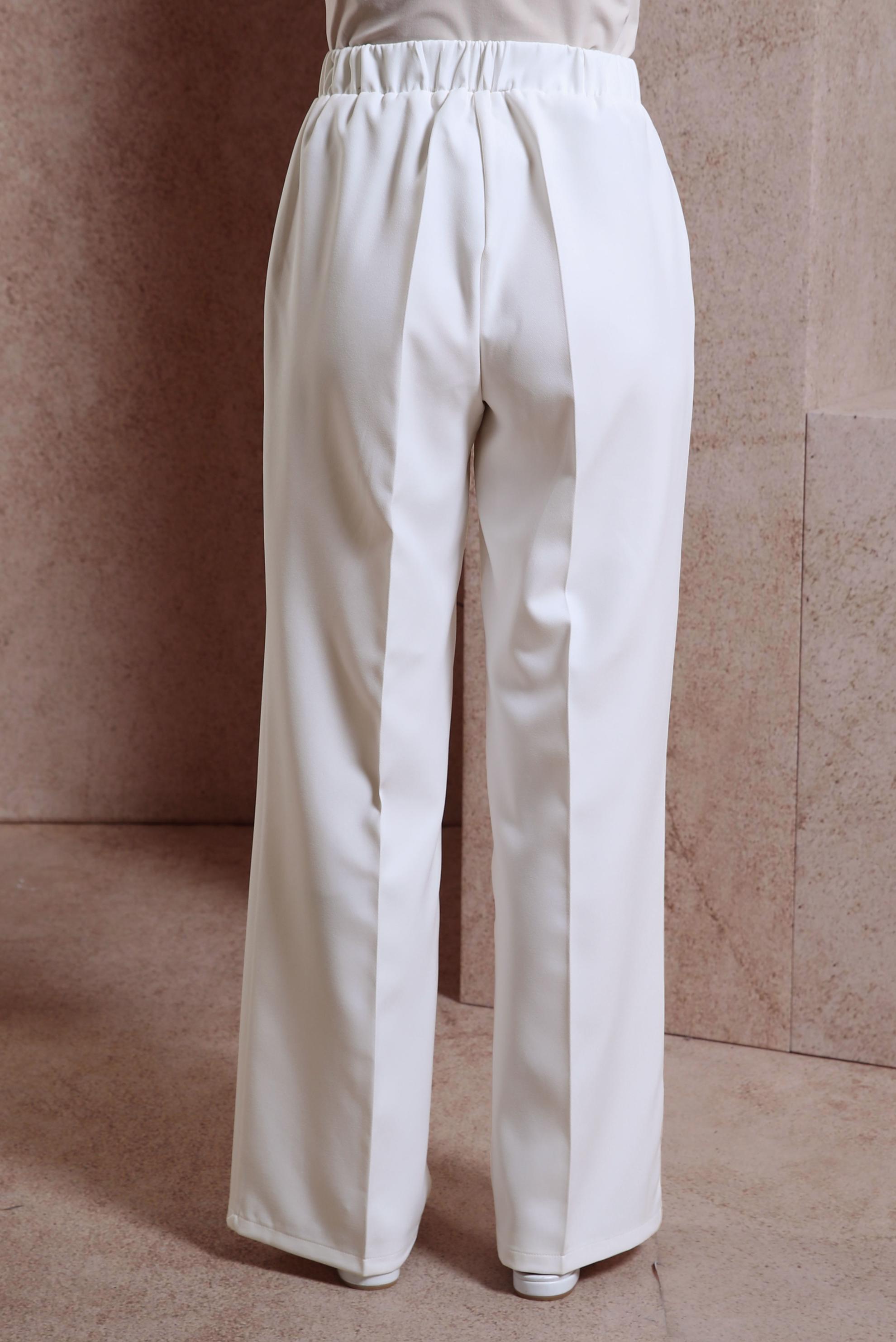 Tesettür giyim BEYAZ GENİŞ PAÇA PANTOLON 70719