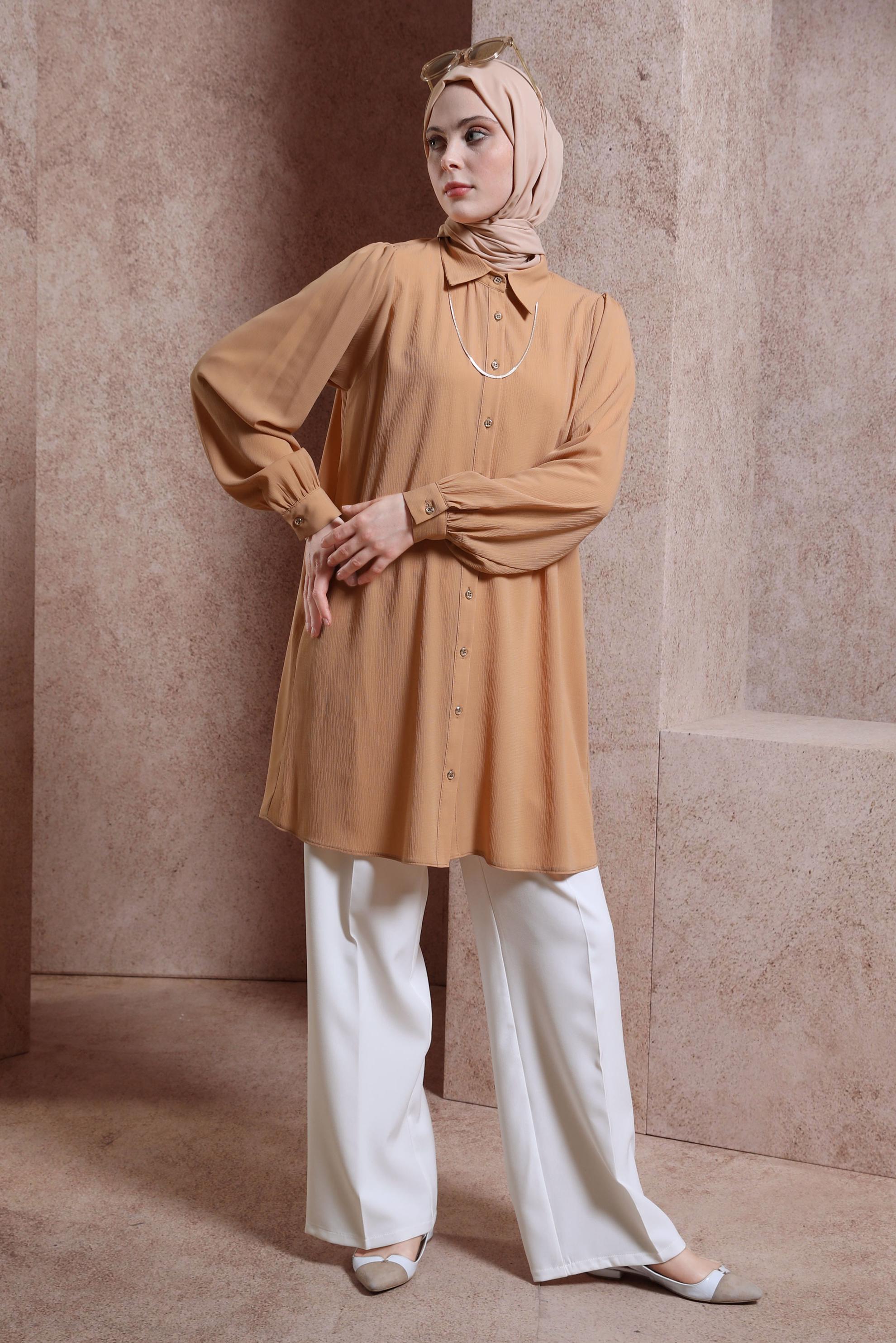 Tesettür giyim BEYAZ GENİŞ PAÇA PANTOLON 70719