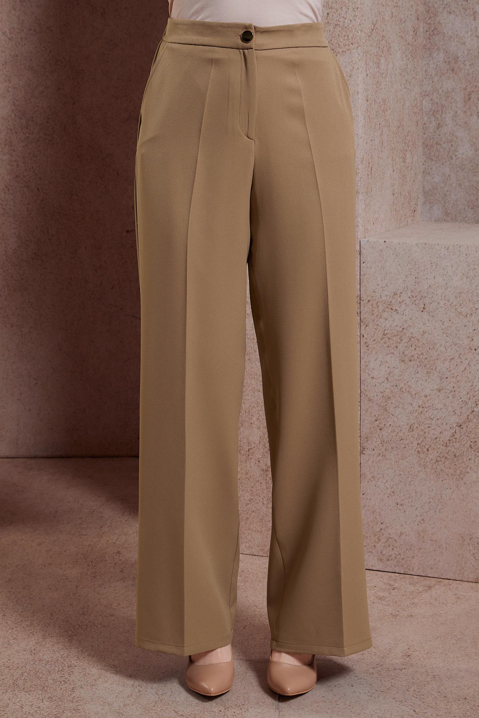 Tesettür giyim KAHVE GENİŞ PAÇA PANTOLON 70719