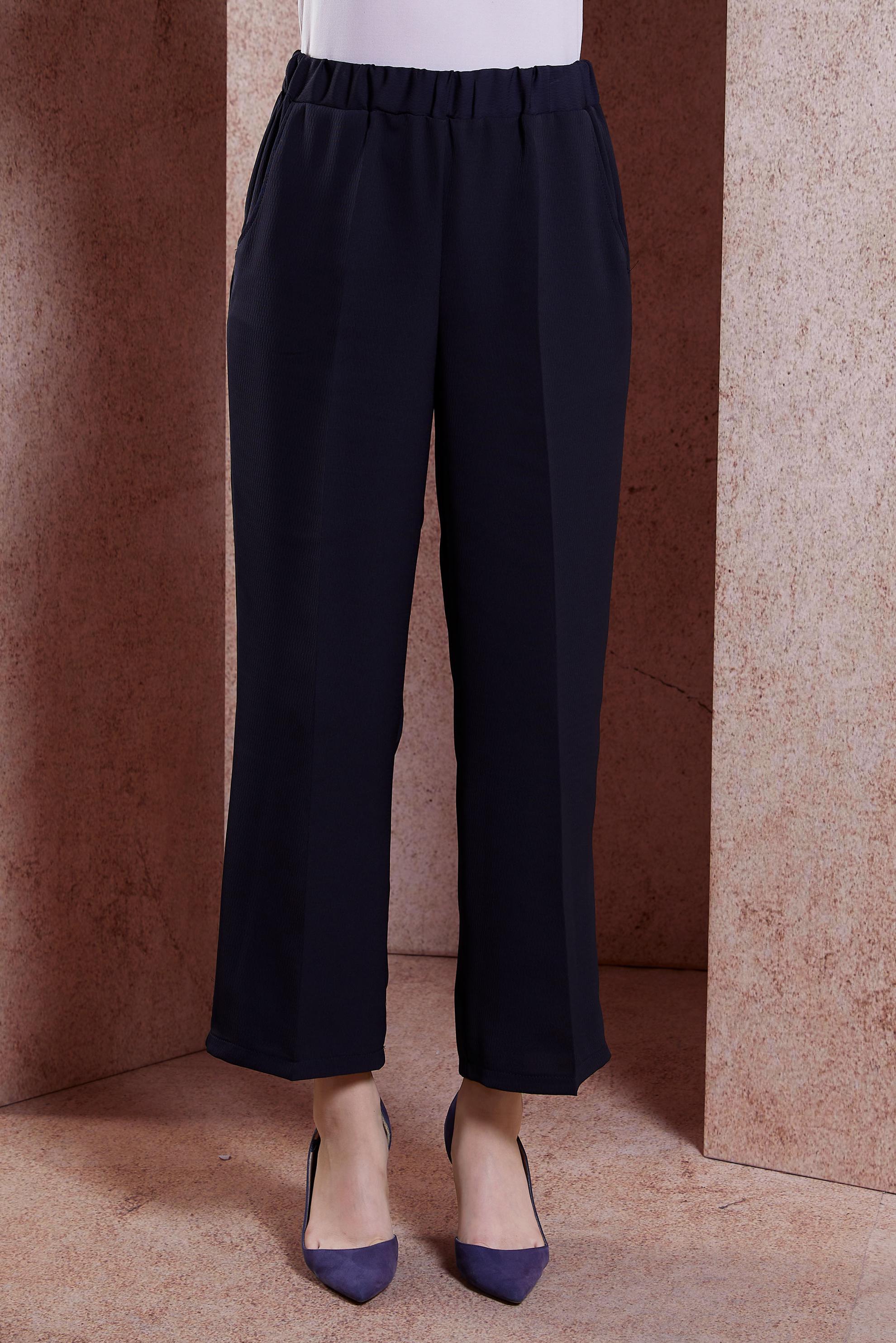 Tesettür giyim LACİVERT BELİ LASTİKLİ PANTOLON 70720