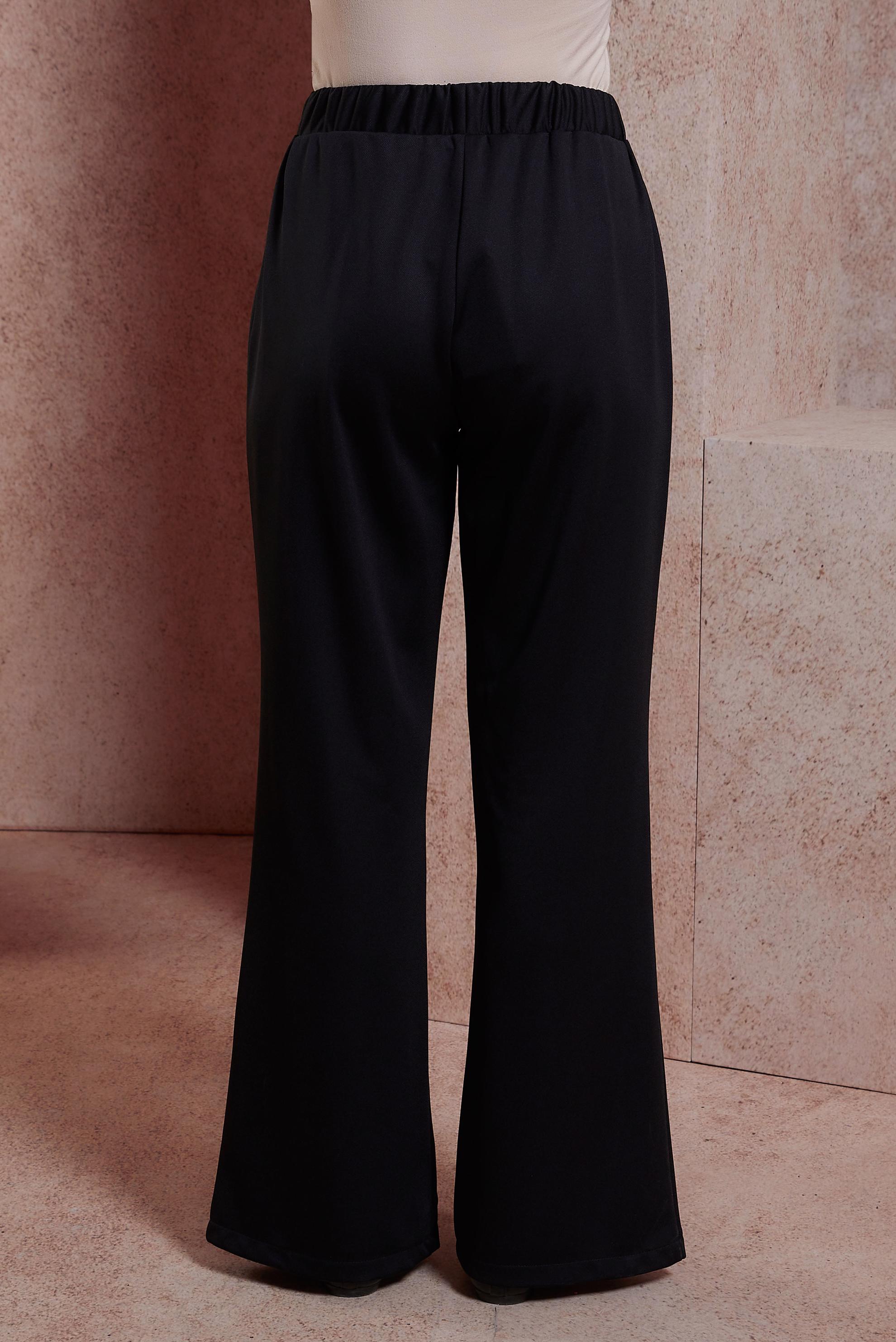 Tesettür giyim SİYAH YIRTMAÇ DETAYLI PANTOLON 70721