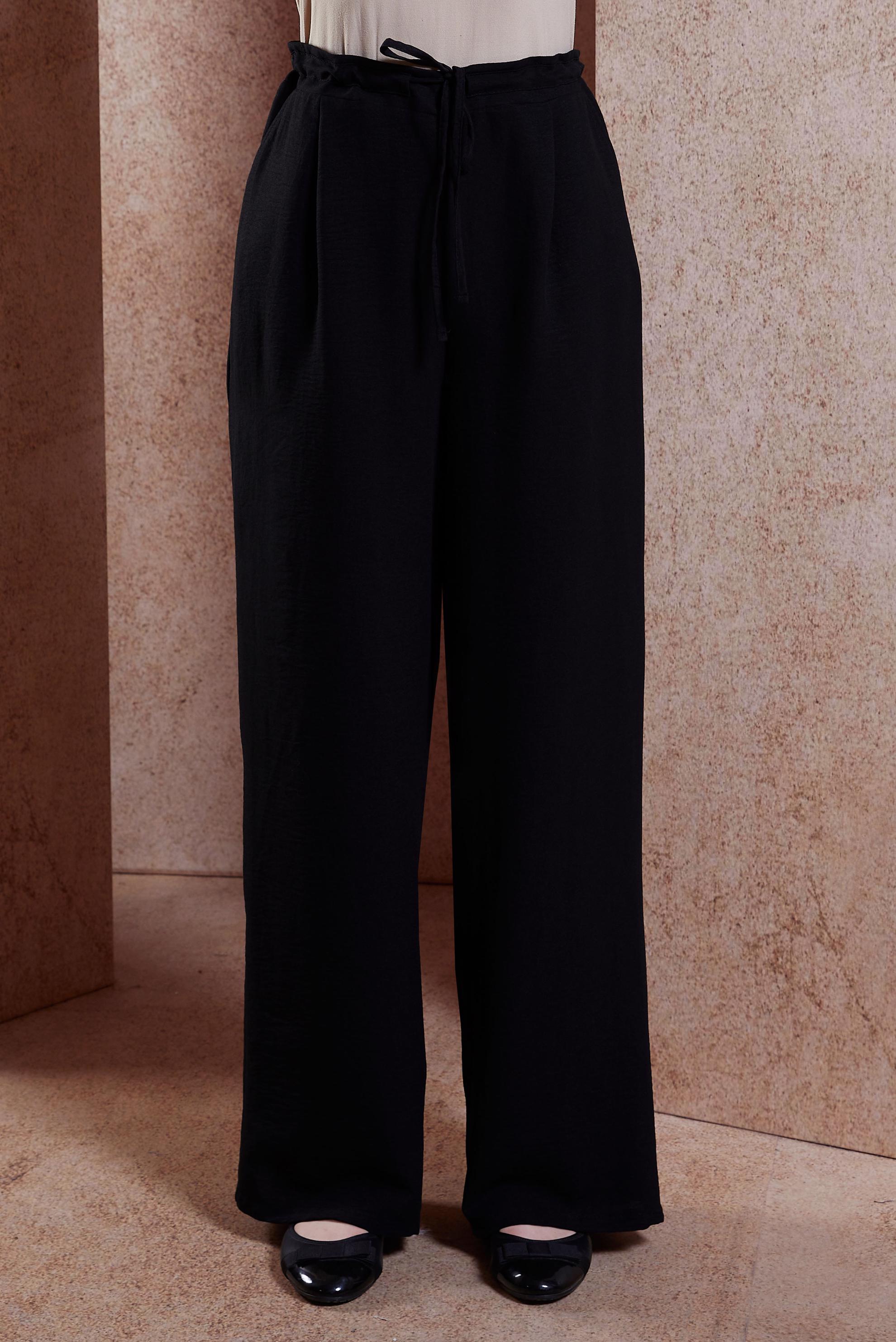 Tesettür giyim SİYAH GENİŞ PAÇA PANTOLON 70722