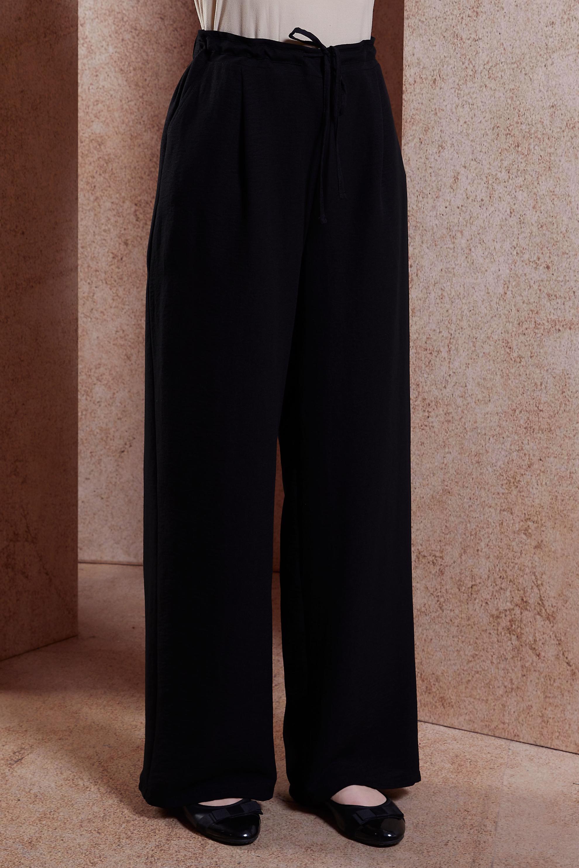 Tesettür giyim SİYAH GENİŞ PAÇA PANTOLON 70722