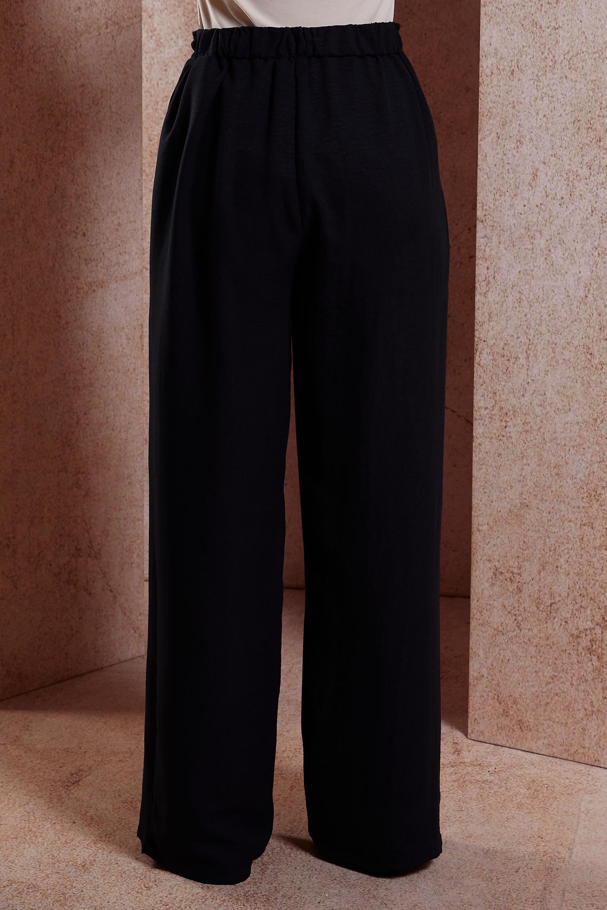 Tesettür giyim SİYAH GENİŞ PAÇA PANTOLON 70722