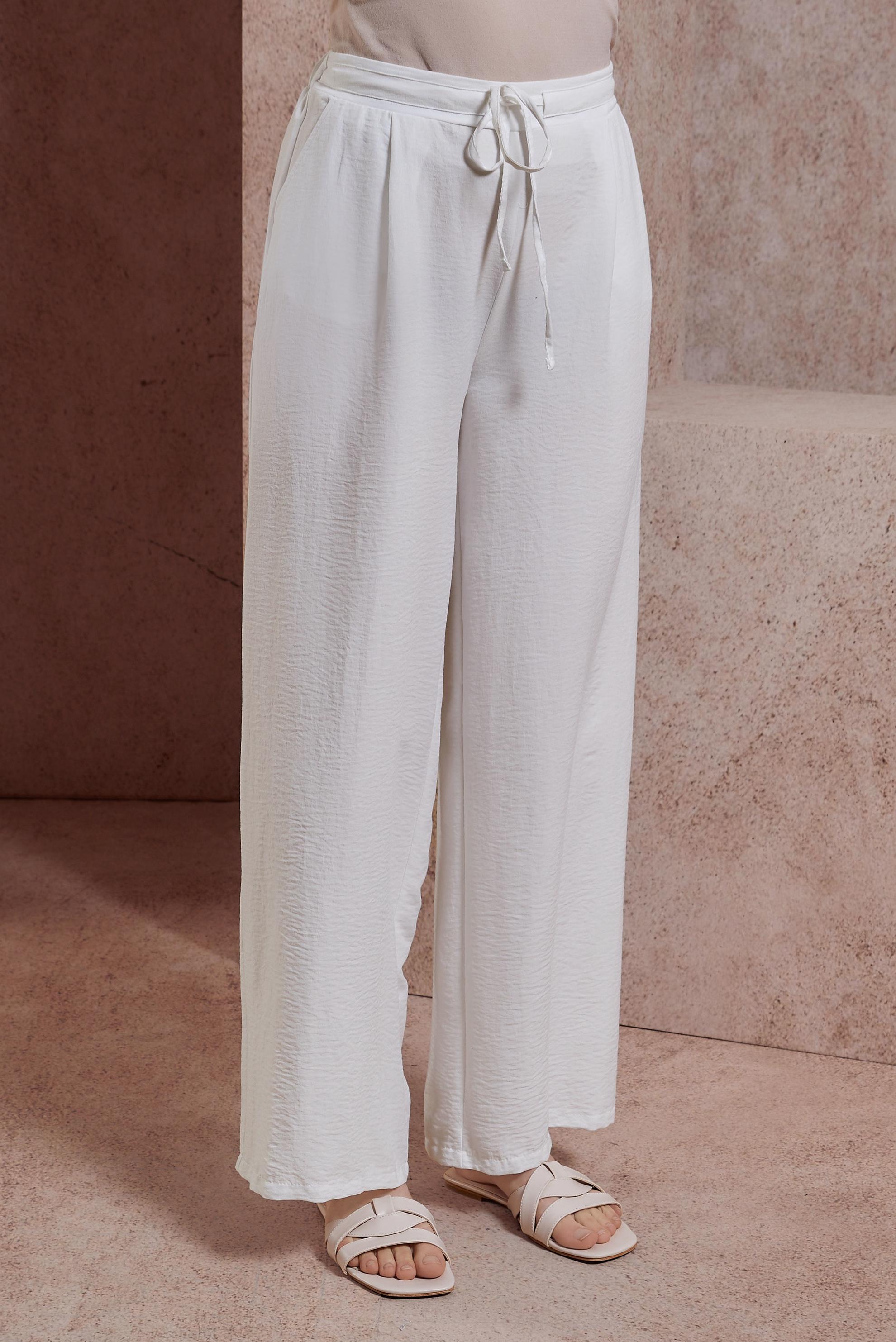 Tesettür giyim BEYAZ GENİŞ PAÇA PANTOLON 70722