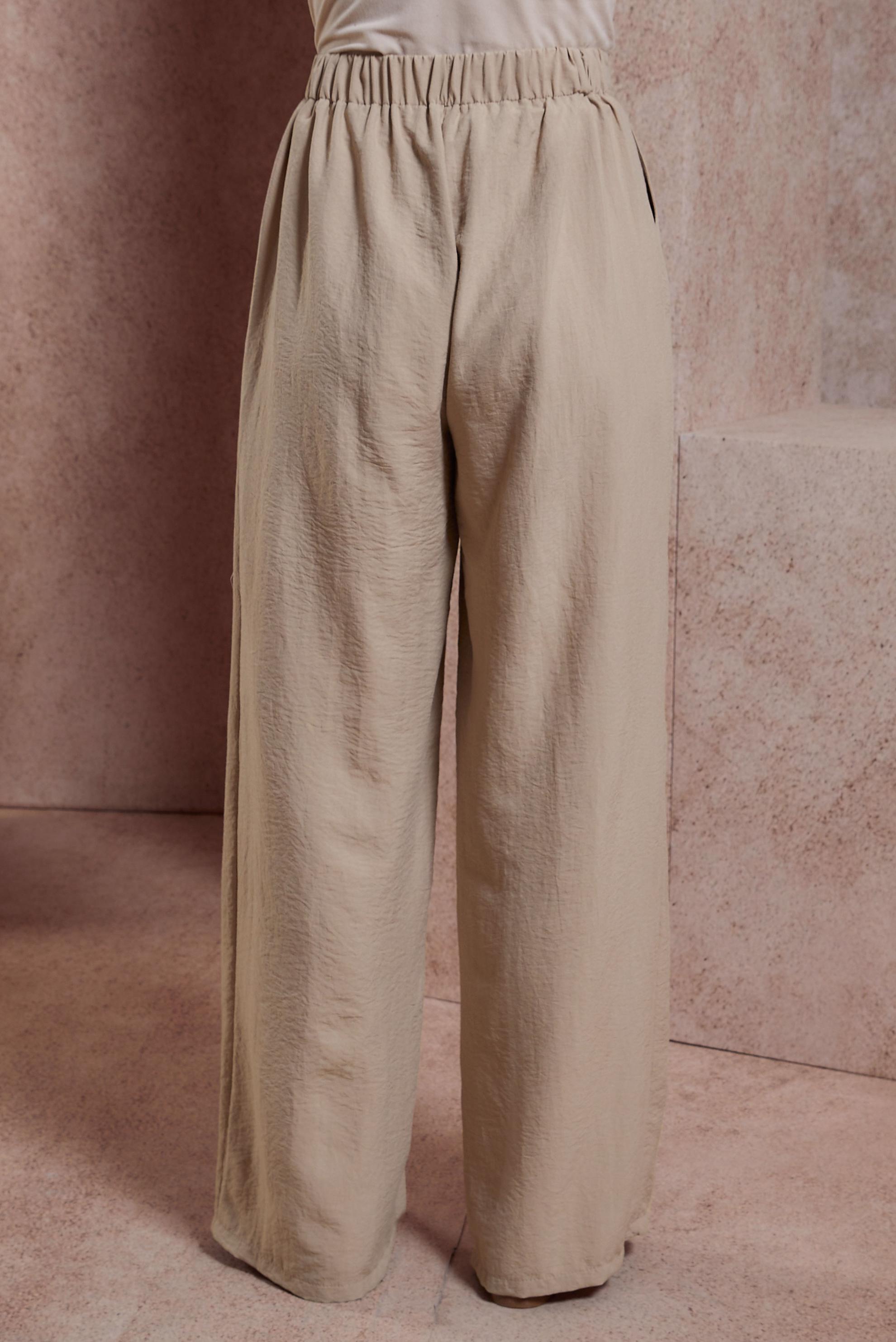 Tesettür giyim BEJ GENİŞ PAÇA PANTOLON 70722