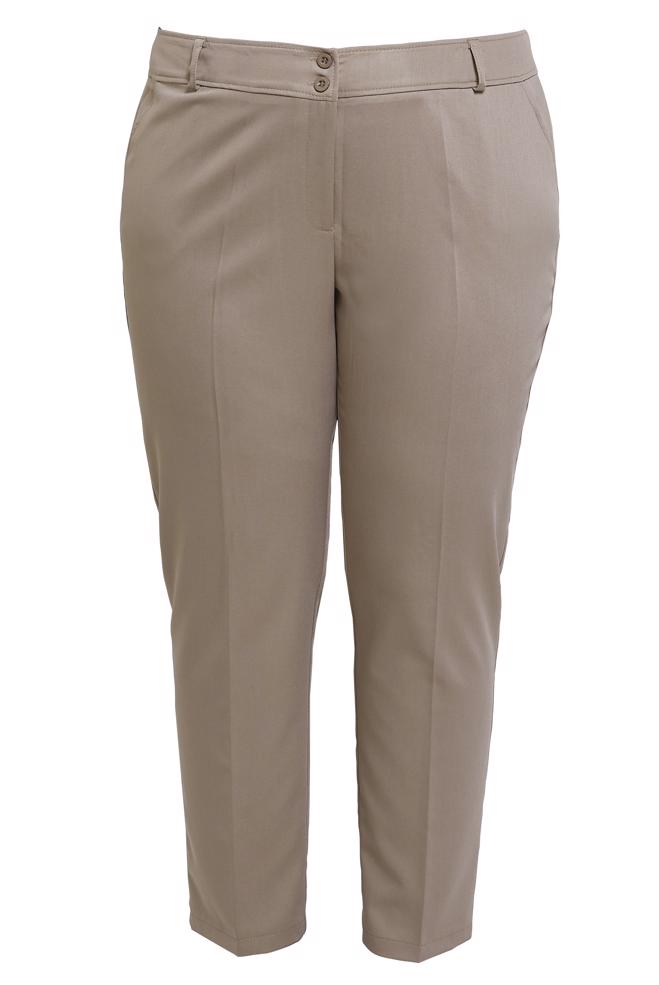 Tesettür giyim BEJ BÜYÜK BEDEN BORU PAÇA PANTOLON 70723 - ALVİNA