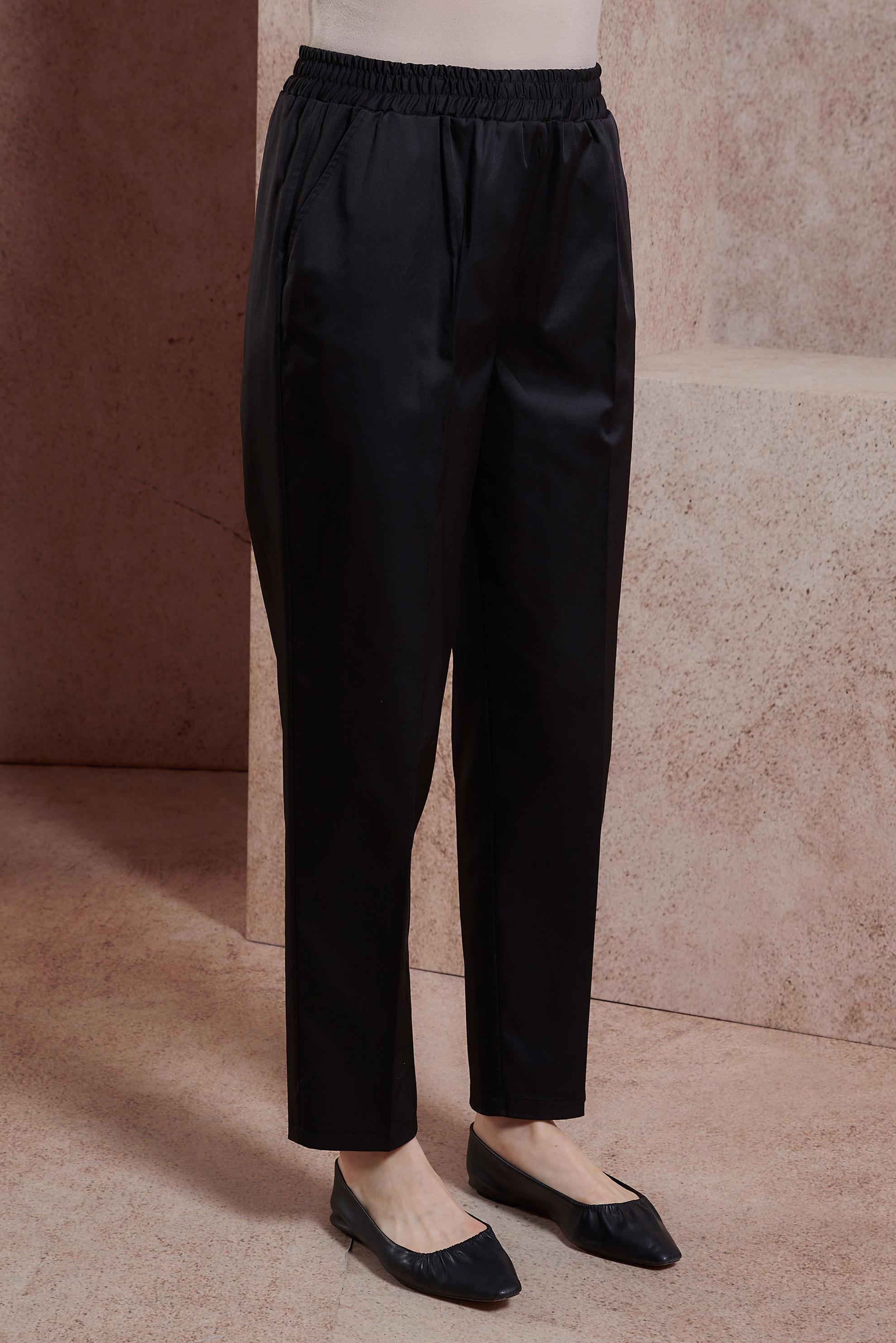 Vêtements hijab NOIR PANTALON TAILLE ÉLASTIQUE 70724