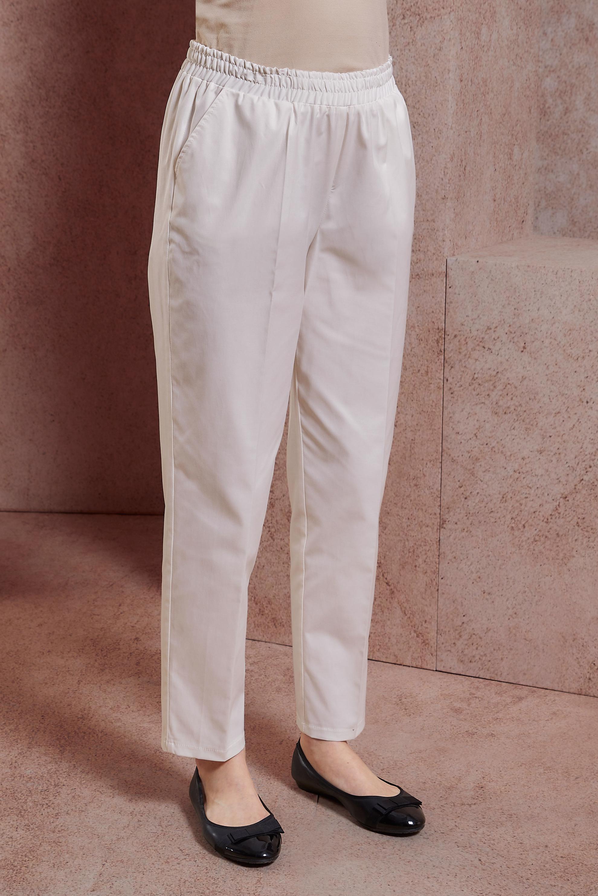 Vêtements hijab BLANC PANTALON TAILLE ÉLASTIQUE 70724
