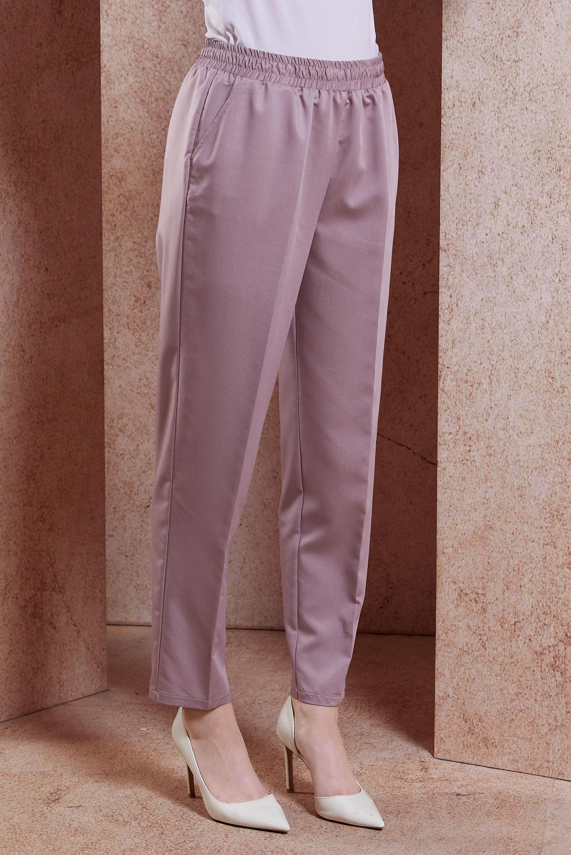 Tesettür giyim PUDRA BELİ LASTİKLİ PANTOLON 70724