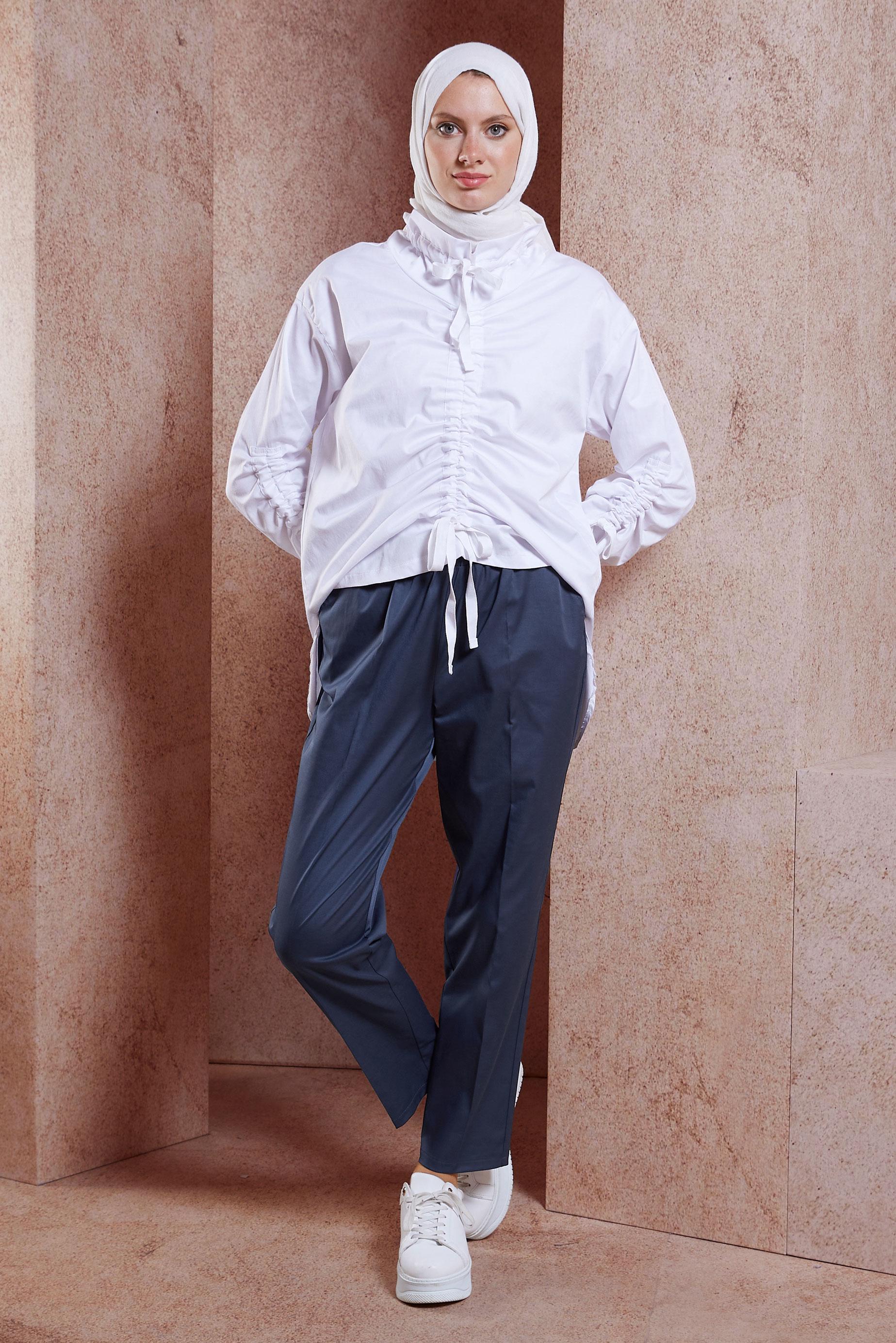 Tesettür giyim LACİVERT BELİ LASTİKLİ PANTOLON 70724